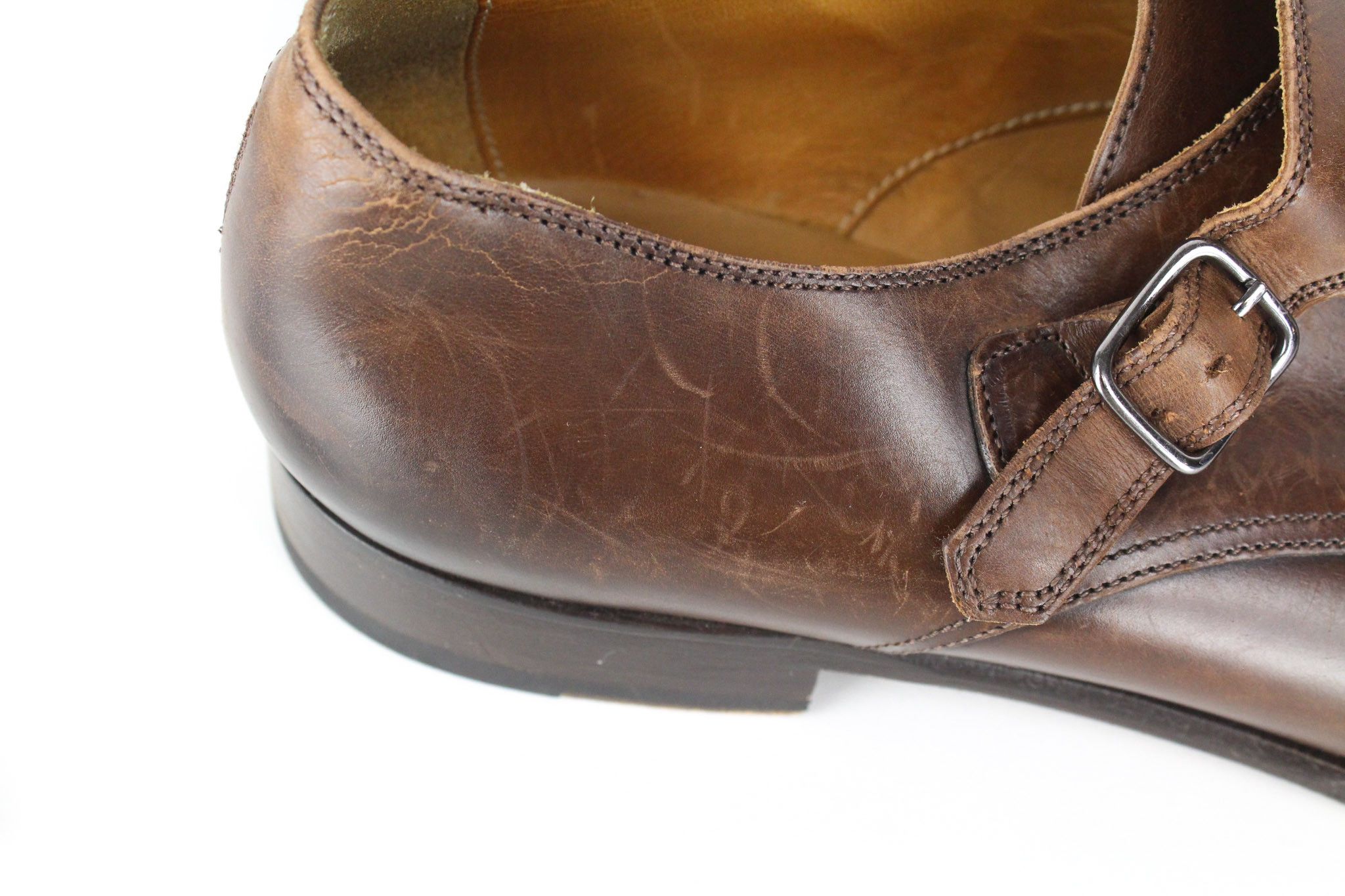 Suitsupply EU42.5 Mid Brown Leather Double Monk Shoes 73290 Size US 9.5 / EU 42-43 - 12 Thumbnail