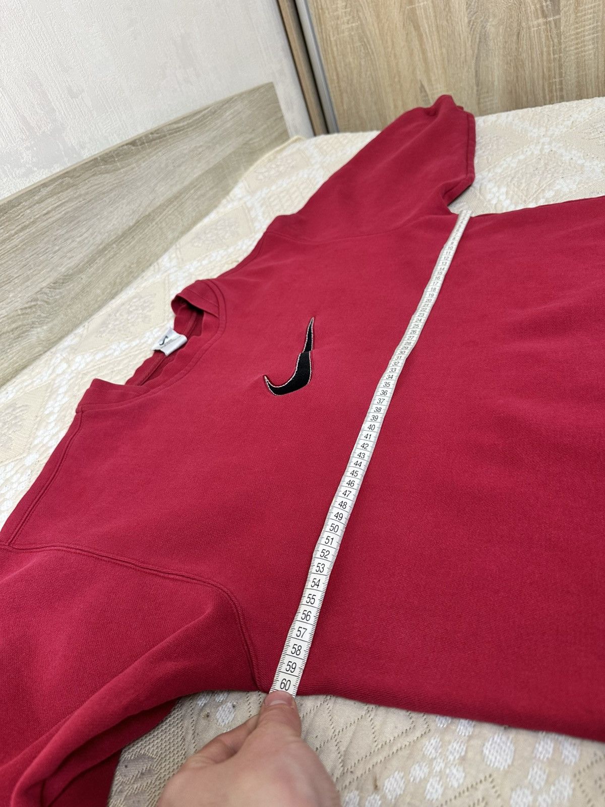 Nike 🔥 90s Big Logo Swoosh Nike Burgundy Sweatshirt Pullover 00s Size US S / EU 44-46 / 1 - 10 Thumbnail