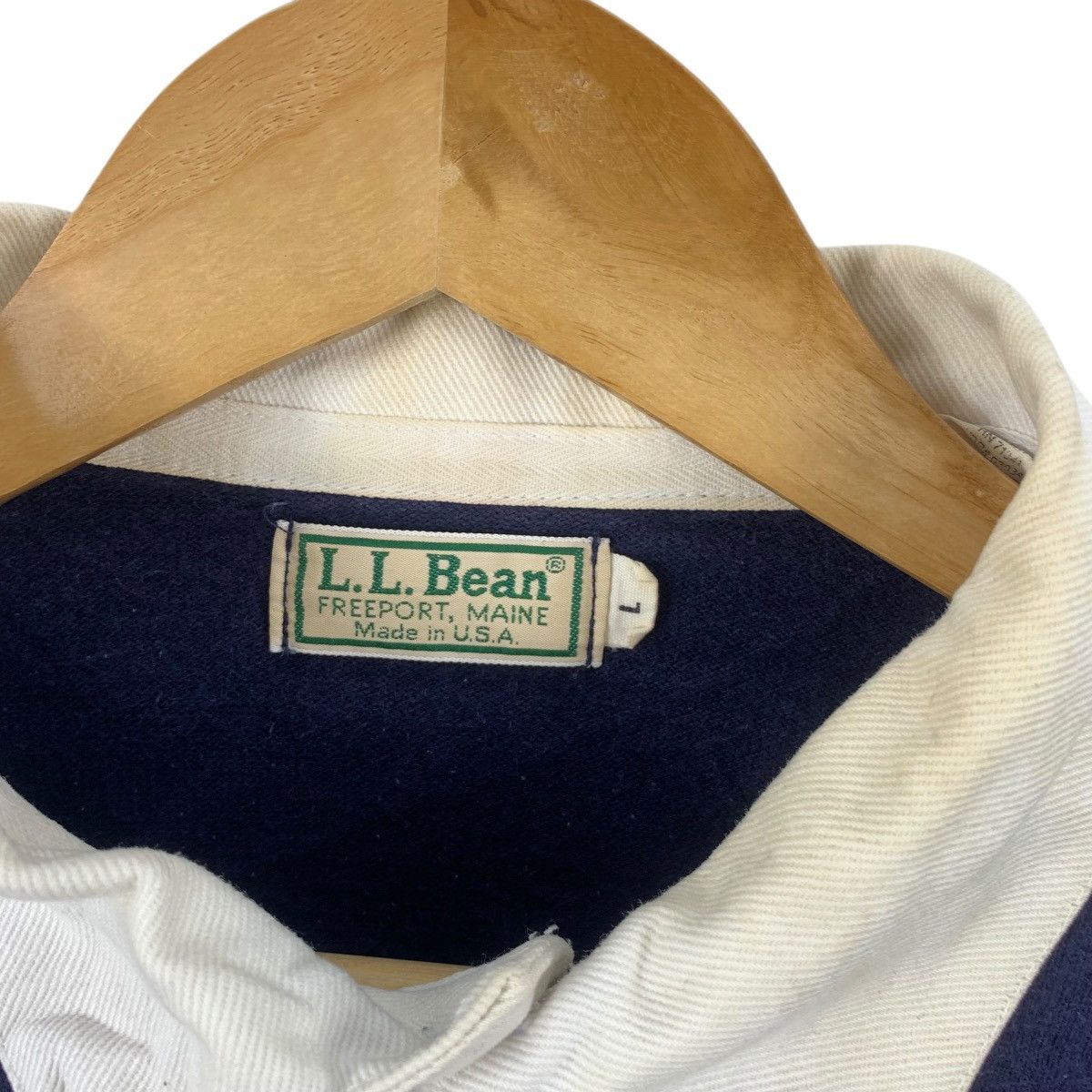 L.L. Bean Vintage 90s L.L. BEAN Made In USA Striped Rugby Polo Tee Size US L / EU 52-54 / 3 - 7 Thumbnail
