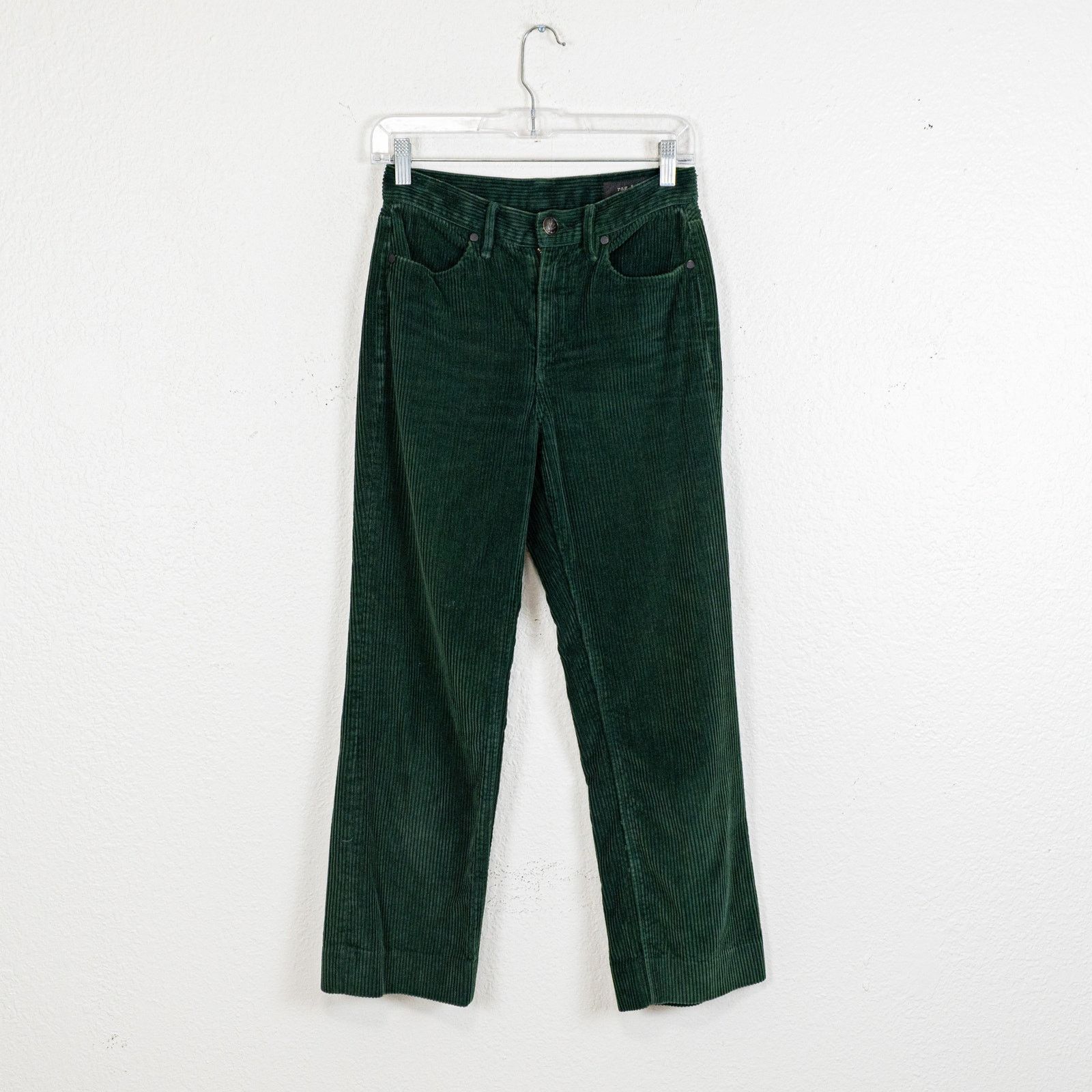 Rag & Bone Rag & Bone Green Corduroy Pants Straight Leg High-rise Size 24" / US 00 / IT 34 - 2 Thumbnail