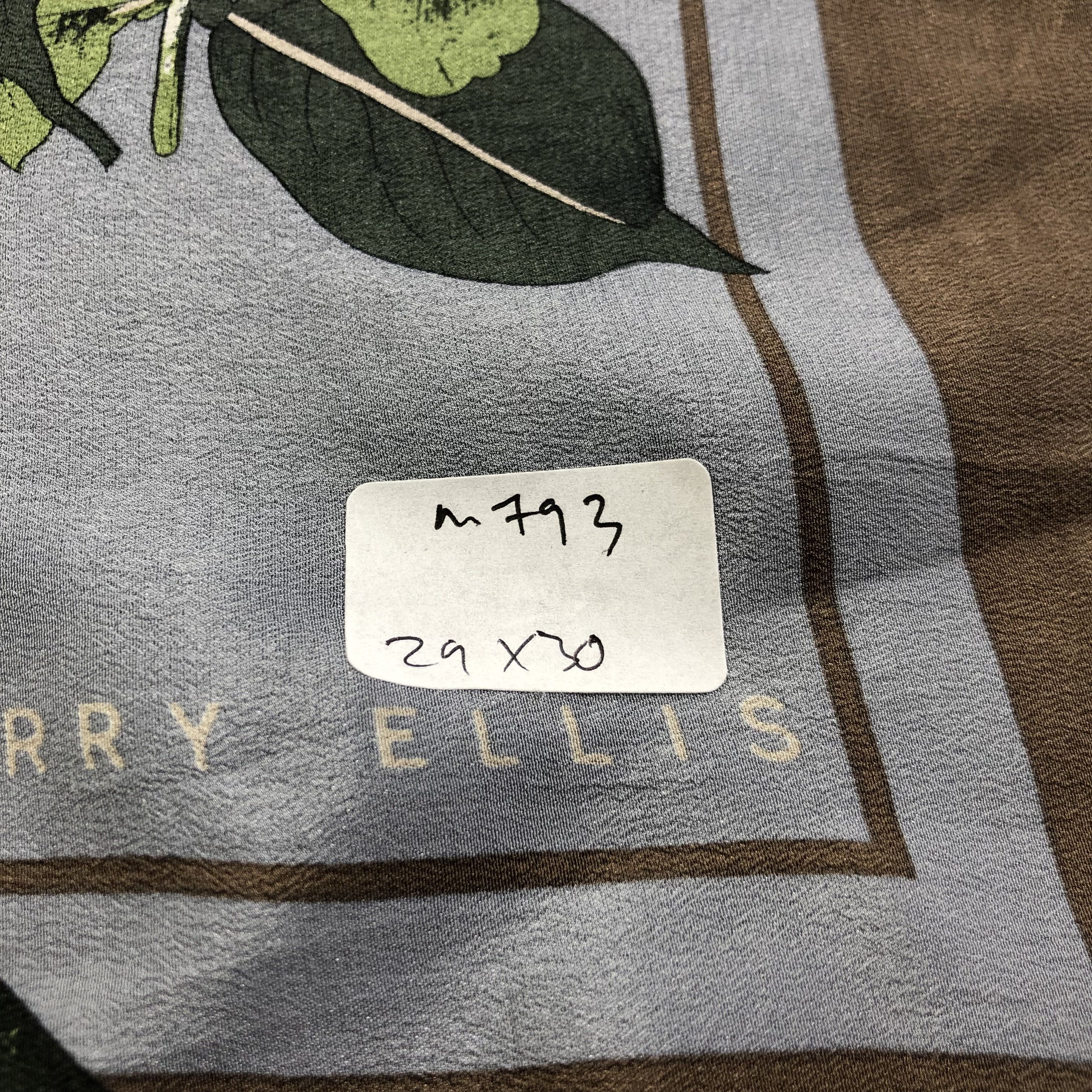 Perry Ellis Vintage Perry Ellis Floral Hand Rolled Silk Scarf M793 Size ONE SIZE - 9 Thumbnail