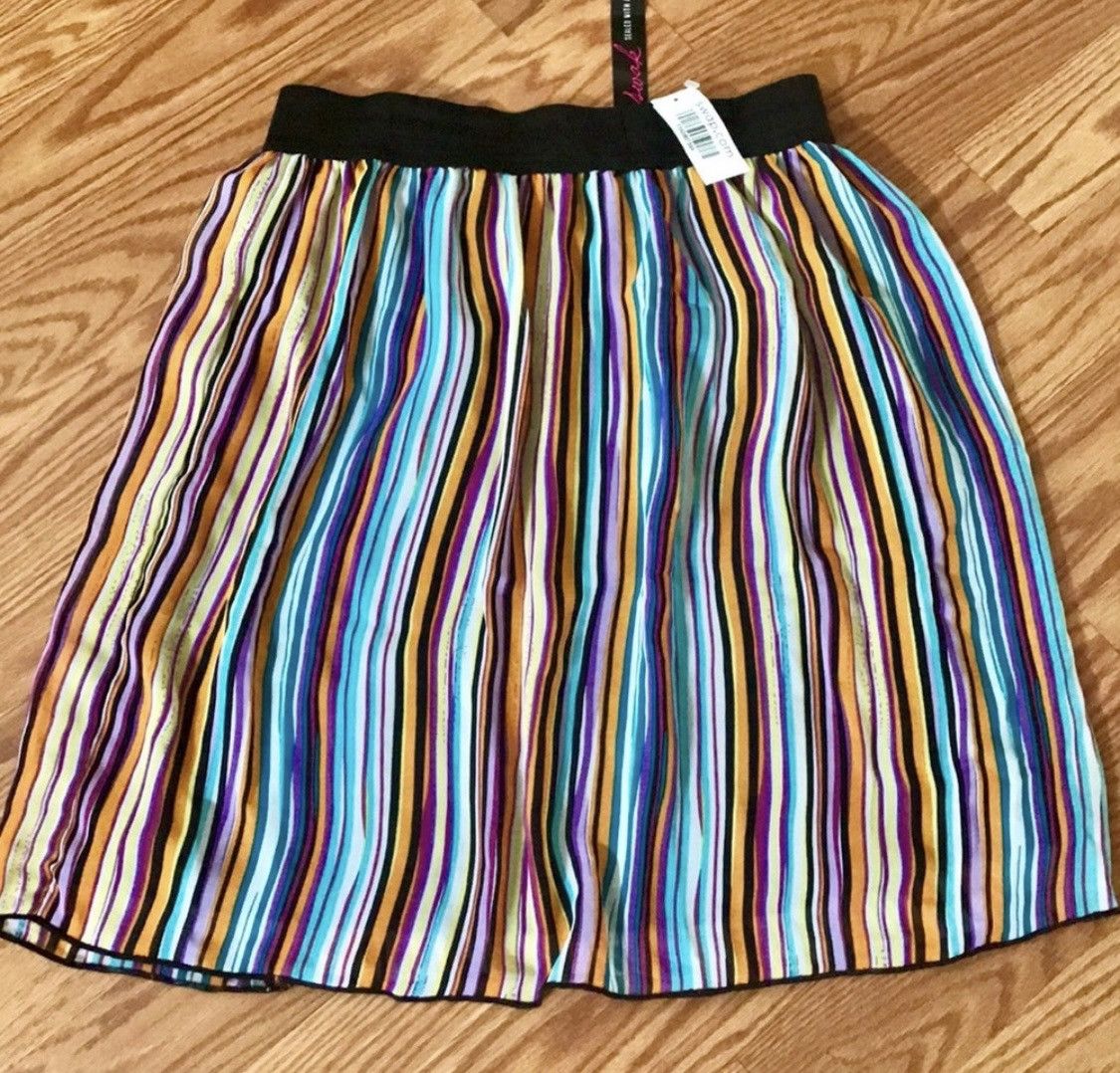 Other SWAK DESIGNS MULTI COLOR STRIPED CHIFFON MINI SKIRT SIZE M Size 28" / US 6 / IT 42 - 5 Thumbnail