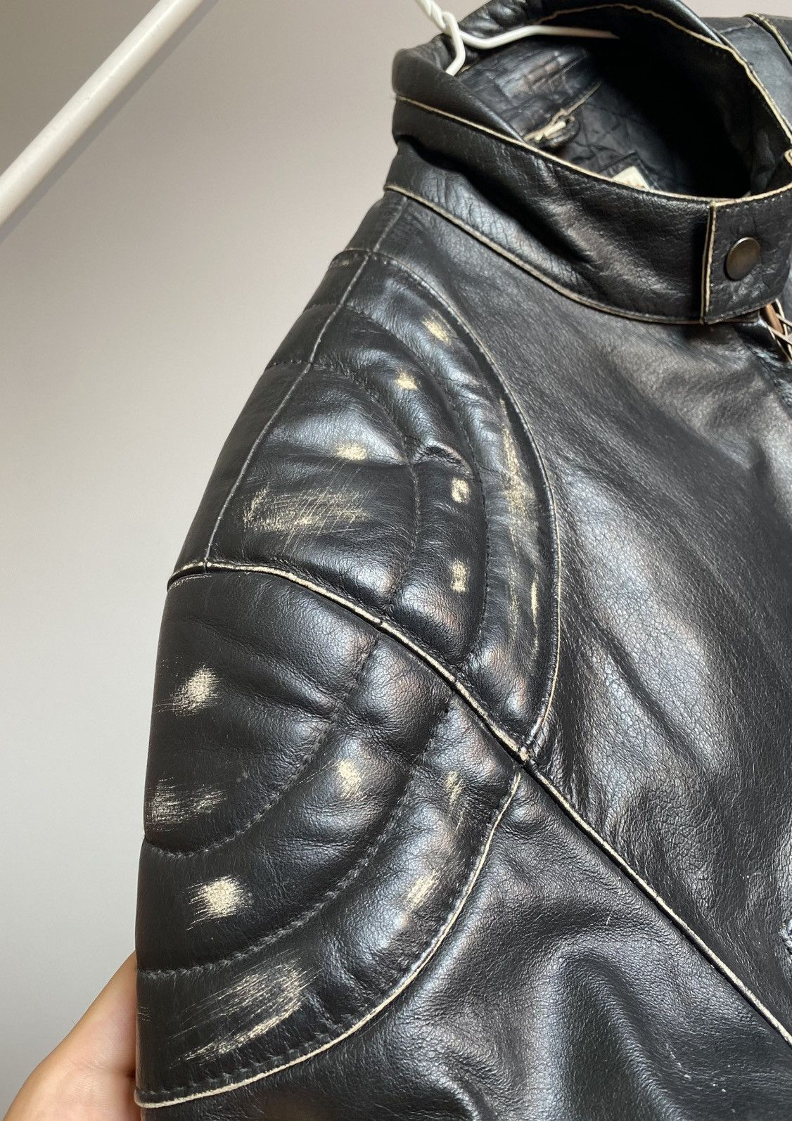 Vintage Buffalo Leather Jacket Distressed Effect Coat Size US XL / EU 56 / 4 - 10 Thumbnail