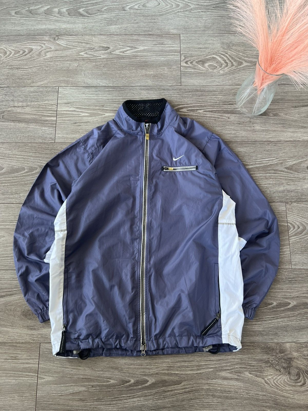 Nike × Vintage ‼️Vintage Nike 90s Knit Logo Swoosh Windbreaker Jacket Size US M / EU 48-50 / 2 - 7 Thumbnail