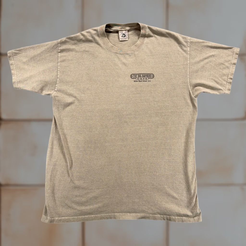 Anvil VINTAGE Big Bamboo Cafe Shirt Adult LARGE Brown Hilton Head Pilot WWII Plane 90s Size US L / EU 52-54 / 3 - 1 Thumbnail