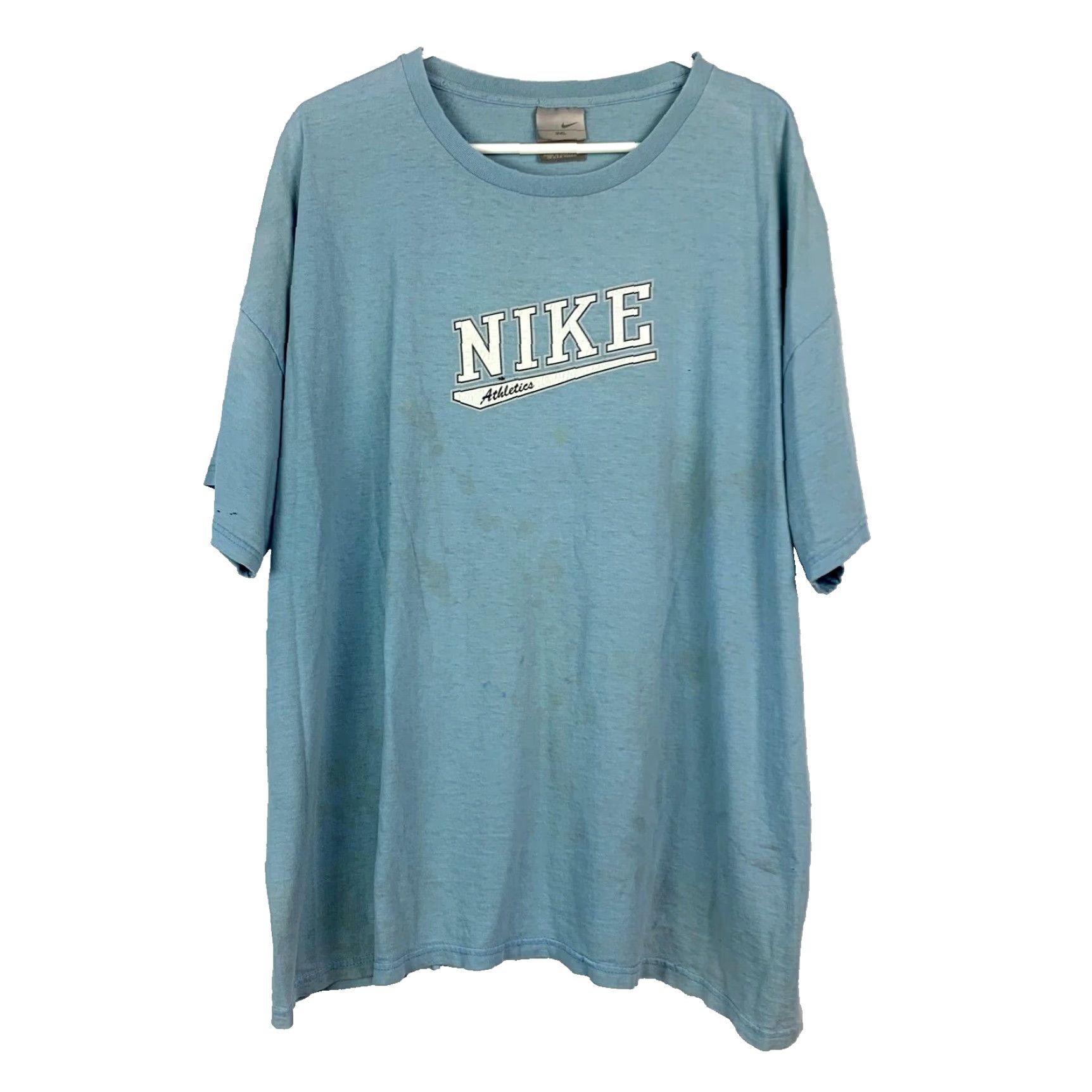 Nike VINTAGE Nike Athletics Blue Screenprint Tee T-Shirt Mens 3XL Size US XXL / EU 58 / 5 - 2 Thumbnail