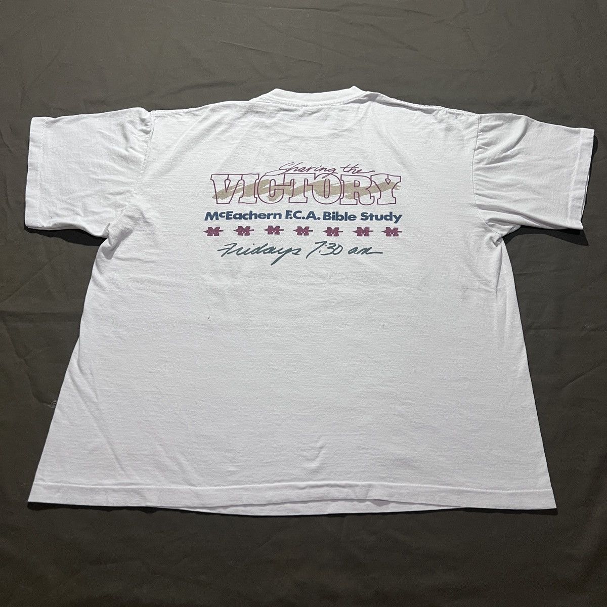 Vintage Vintage 90s FCA Bible Study Jesus God Holy Promo Tee 2XL Size US XXL / EU 58 / 5 - 7 Thumbnail
