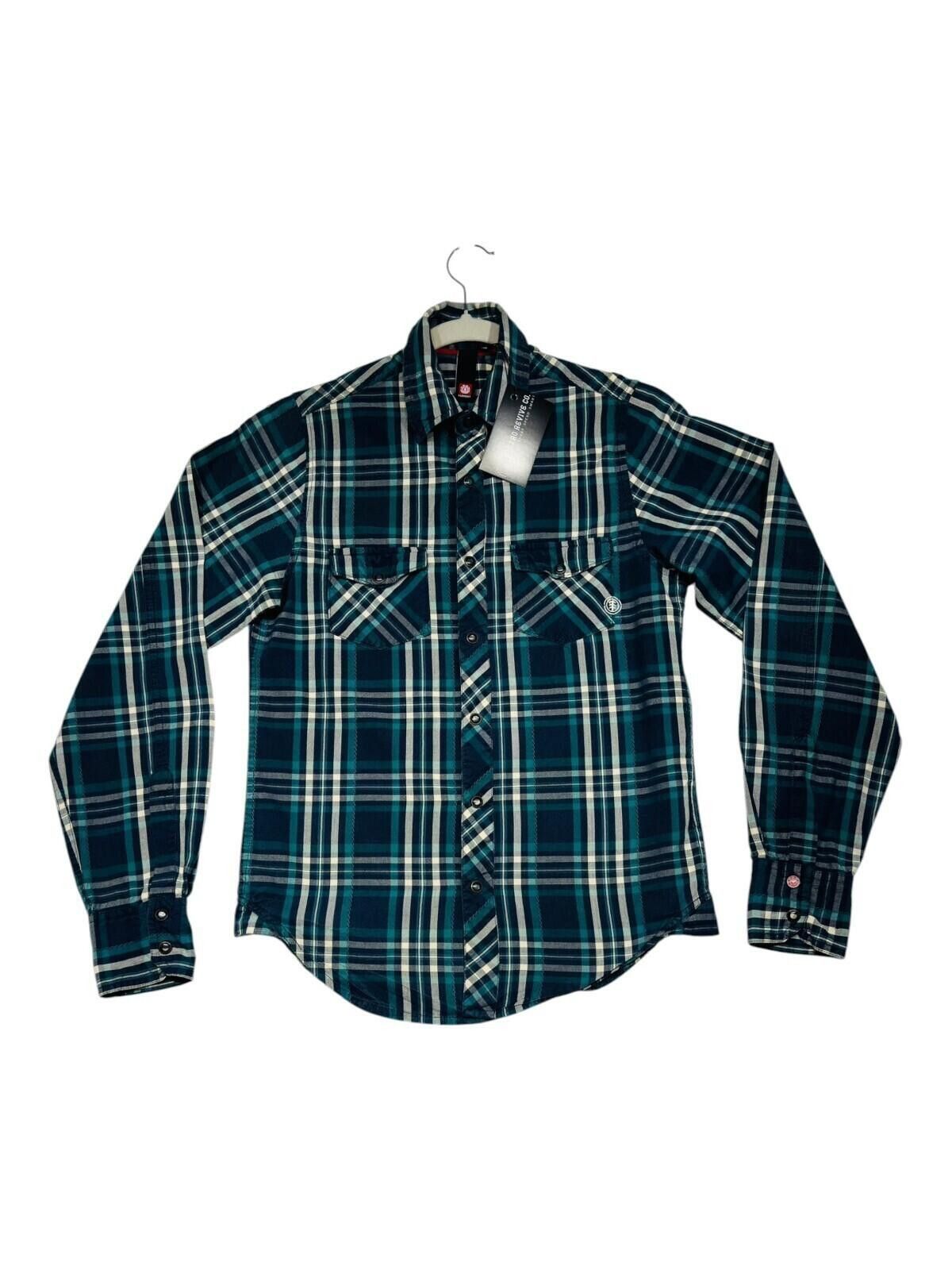 Element Element Shirt Men's UK Size XS Blue Plaid Pocket Embroidered Size US XS / EU 42 / 0 - 3 Thumbnail