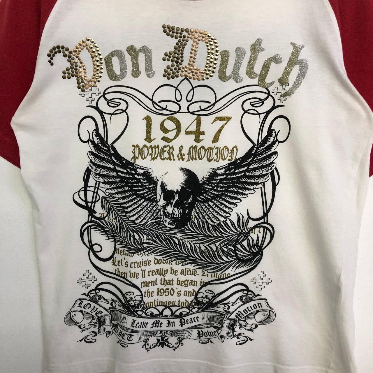 Vintage × Von Dutch *Vintage VON DUTCH 1948 Power & Motion skull tee Size US L / EU 52-54 / 3 - 2 Thumbnail