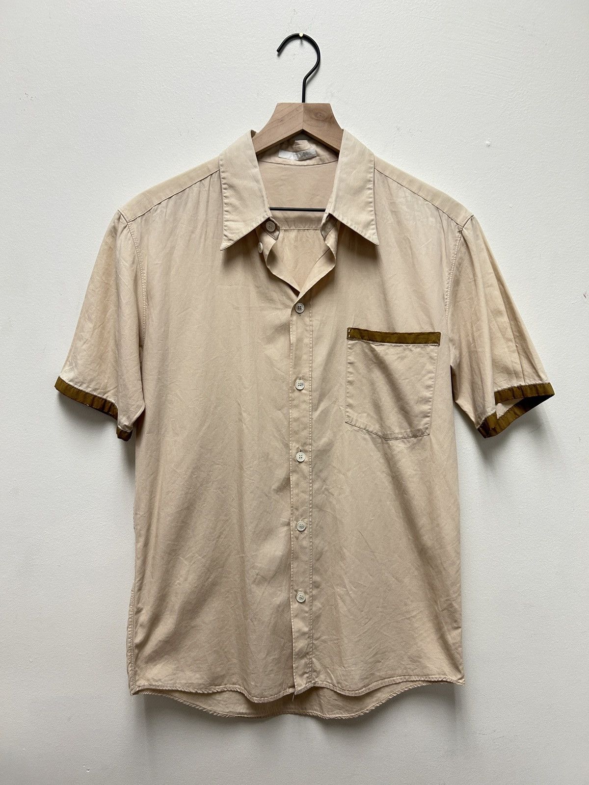 Helmut Lang 1999 Nylon Trim Cotton Button Up Size US M / EU 48-50 / 2 - 2 Thumbnail