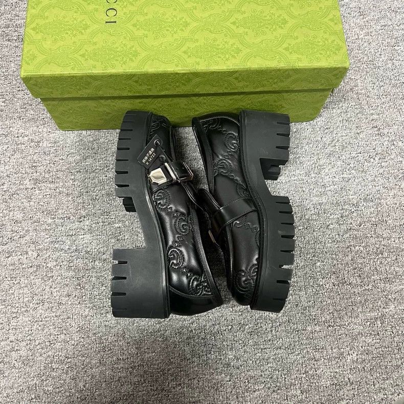 Gucci Gucci Black Platform Loafers with Logo-2506 Size US 7 / EU 40 - 4 Thumbnail