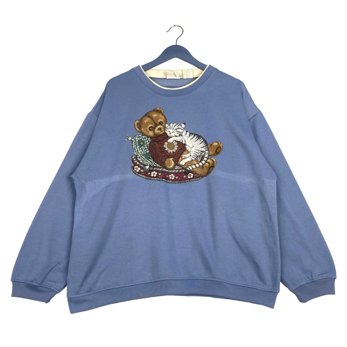 Vintage Vintage Bear With Kitty Graphic Crewneck Sweatshirt Size XL / US 12-14 / IT 48-50 - 1 Thumbnail