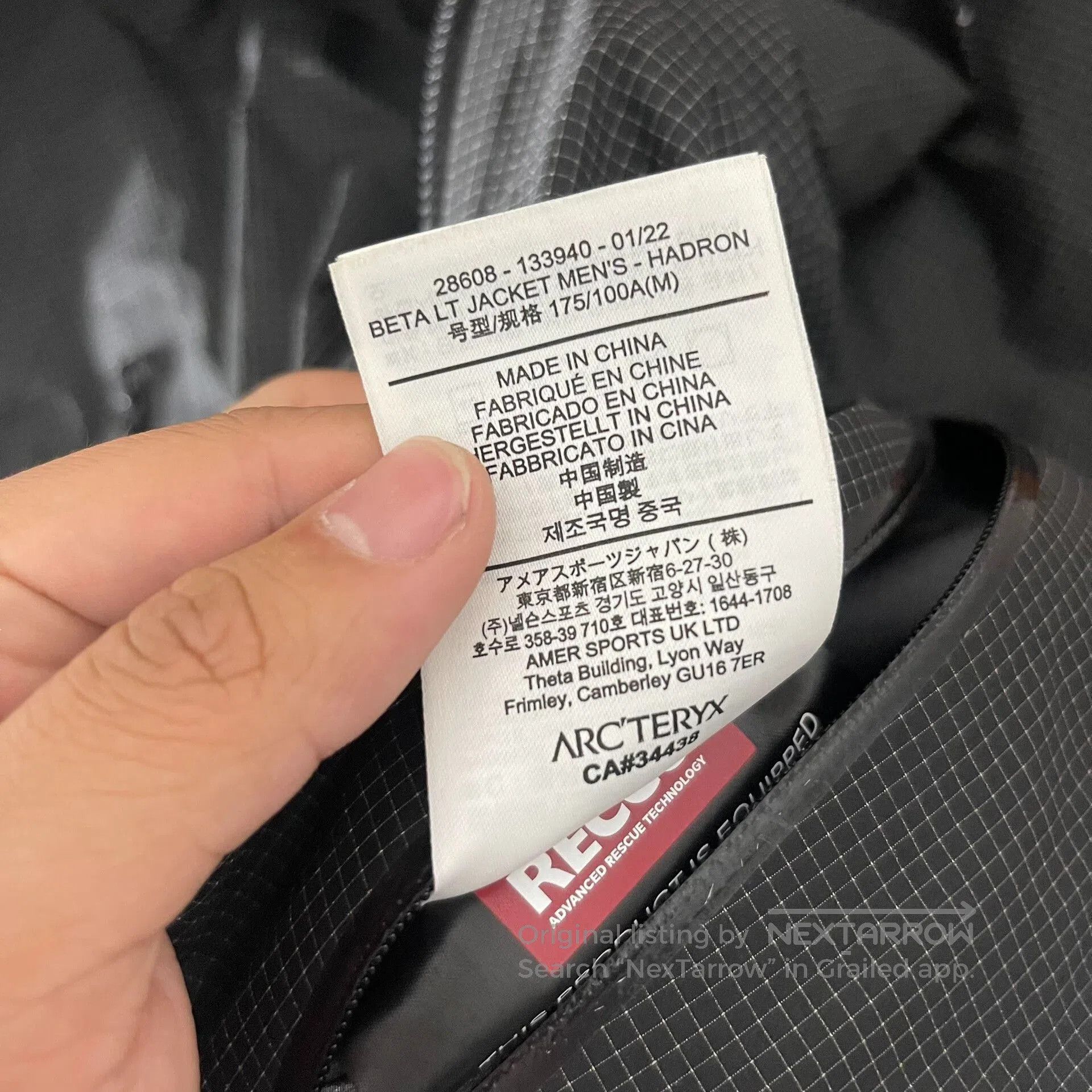 Arc'teryx Arcteryx Beta LT Hadron Jacket Black. Size US M / EU 48-50 / 2 - 5 Thumbnail