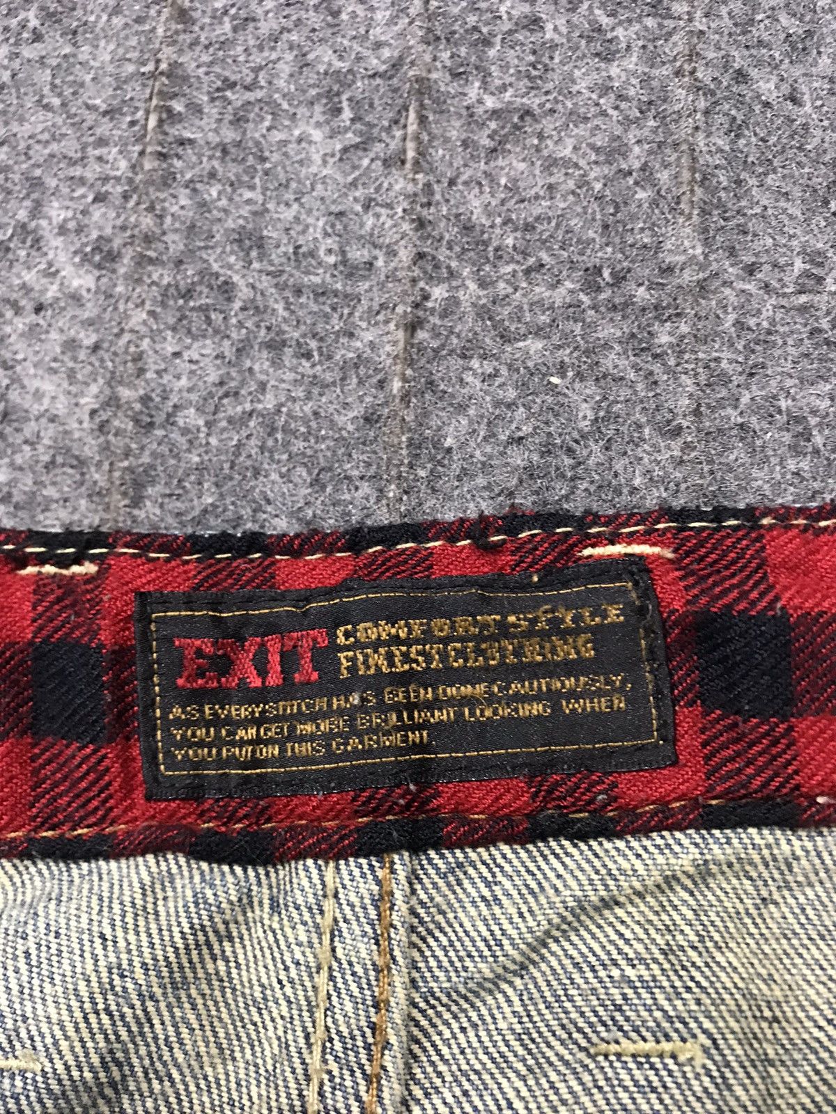 Japanese Brand Exit Zipper Indigo Denim Jeans Pants Double Waist Style Size US 30 / EU 46 - 11 Thumbnail