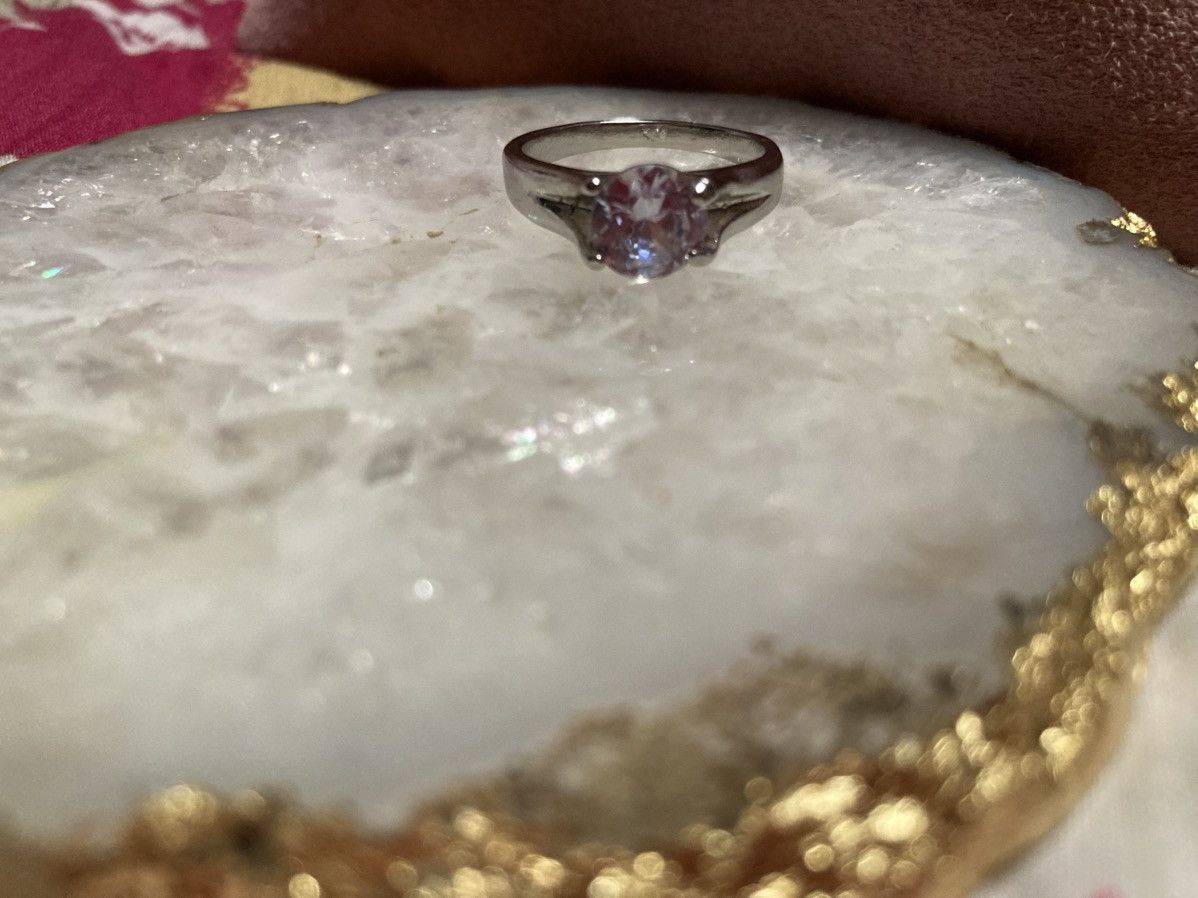 Other Cubic zirconia gemmed silver plated ring Size ONE SIZE - 2 Thumbnail