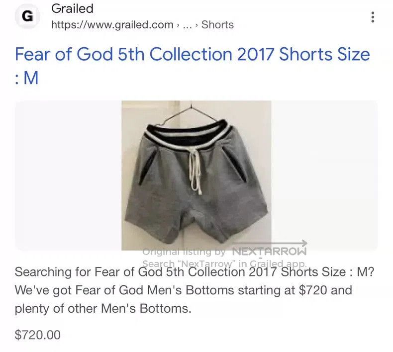 Fear of God Fear of God 5th Collection Gray Shorts. Size US 31 - 8 Thumbnail