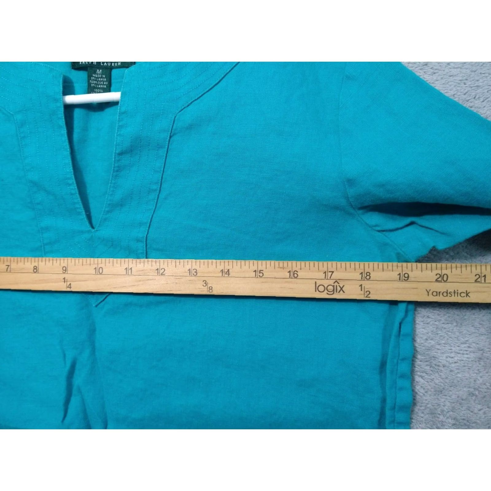 Ralph Lauren Ralph Lauren Shirt Womens M Teal Blue Linen Tunic Roll Tab Long Sleeve Boho Size M / US 6-8 / IT 42-44 - 5 Thumbnail