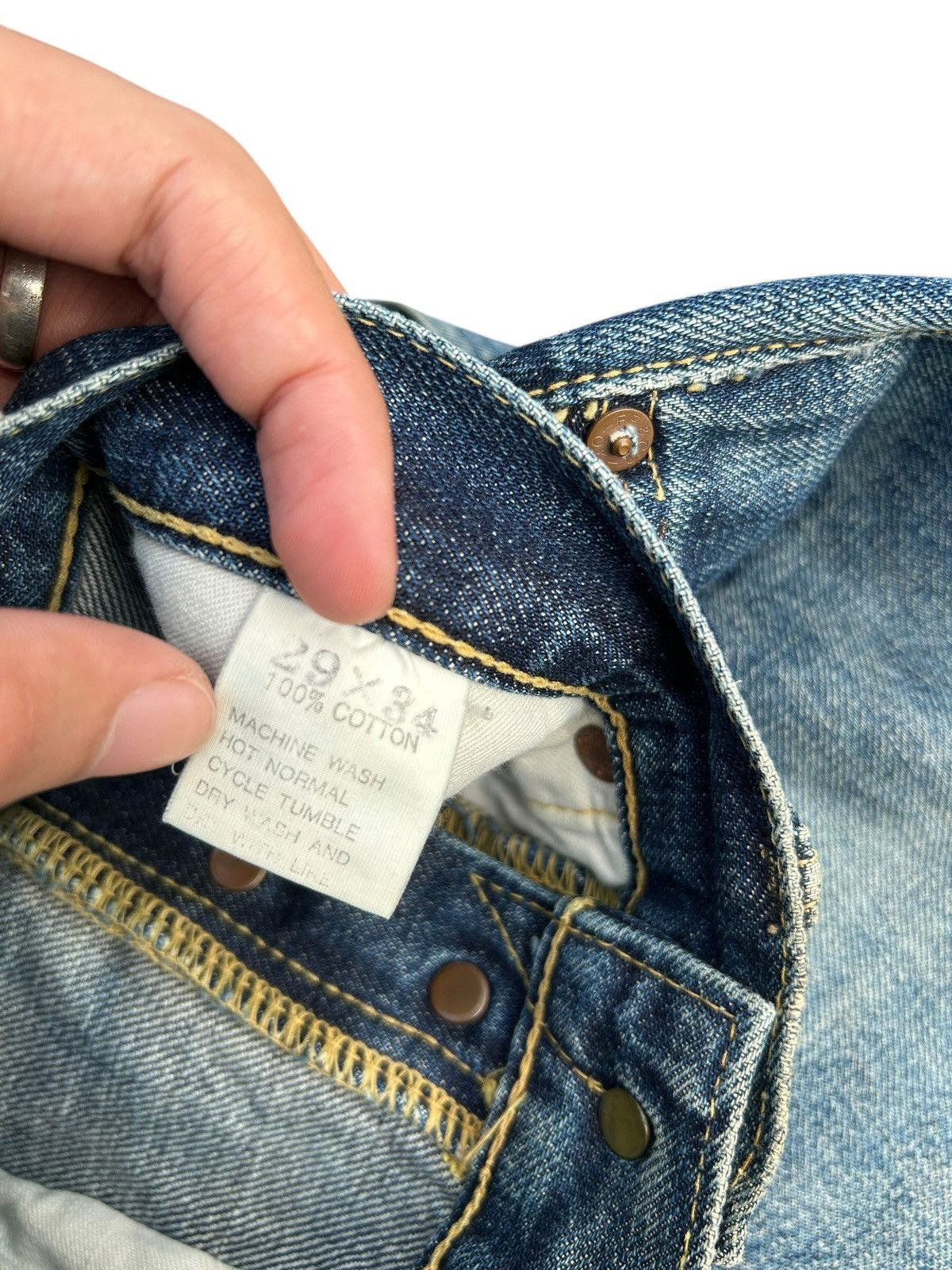 Kapital Vintage Skull Fab Four Selvedge Distressed Denim Jeans Size US 28 / EU 44 - 12 Thumbnail