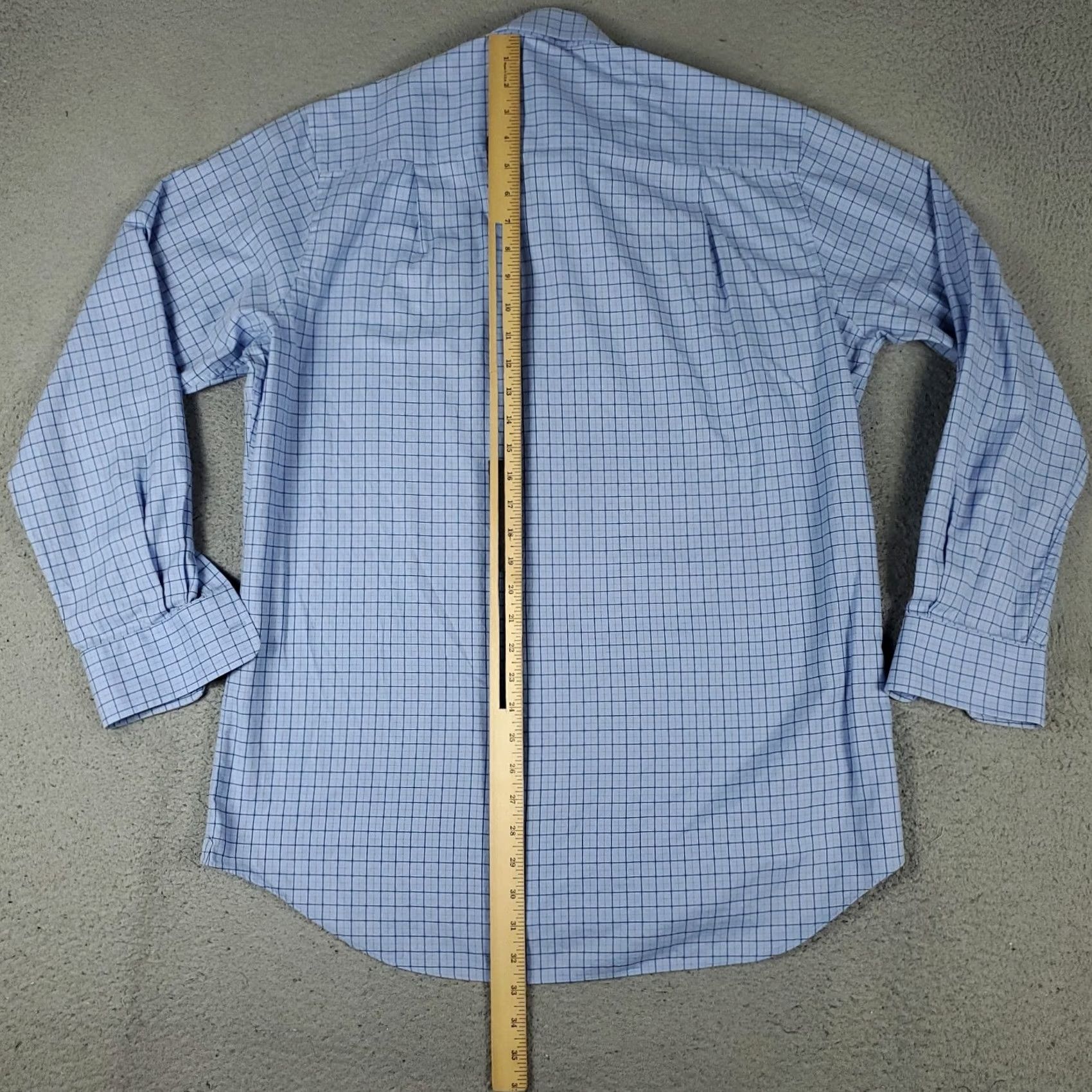 David Donahue David Donahue Dress Shirt Mens Size 17 Blue Plaid Long Sleeve Button Up Size 46R - 3 Thumbnail