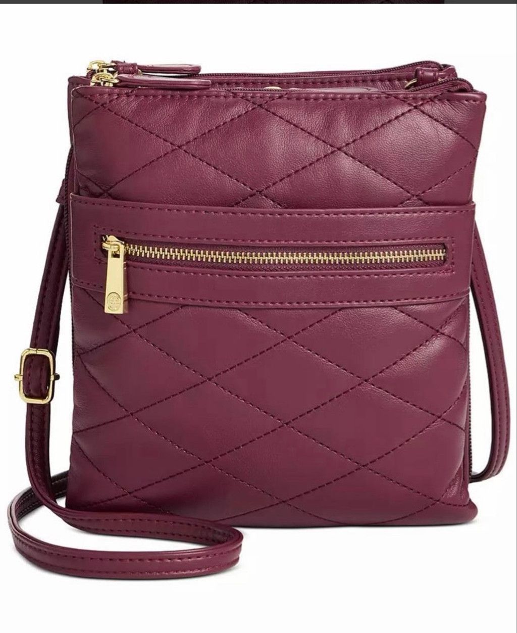 The Unbranded Brand Women's Giani Bernini Burgundy Quilted Crossbody Bag Size ONE SIZE - 1 Thumbnail