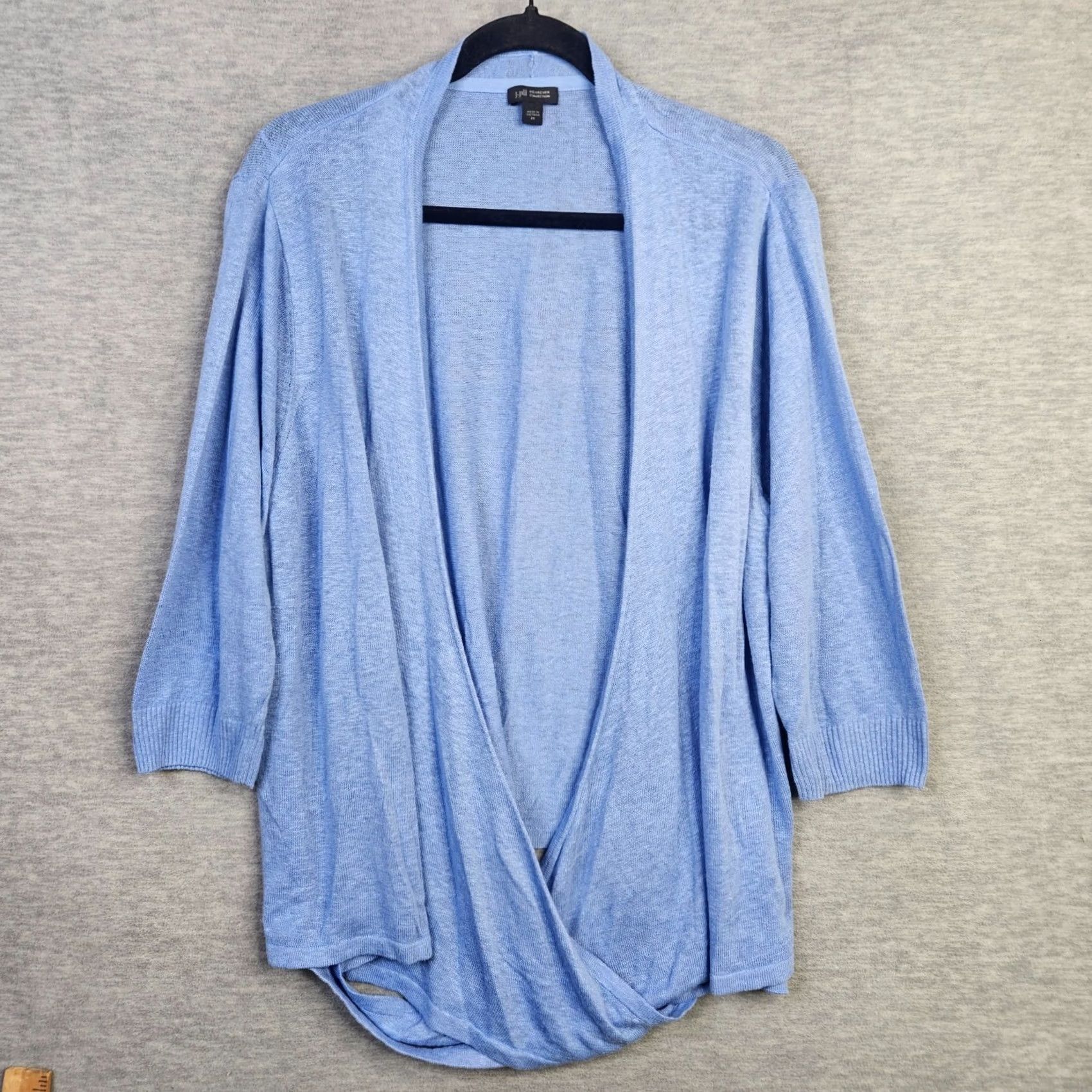 J. Jill J.JILL Wearever Collection Sweater Women's Size 2X Blue V-neck Cross Button Size XXL / US 16-18 / IT 52-54 - 2 Thumbnail