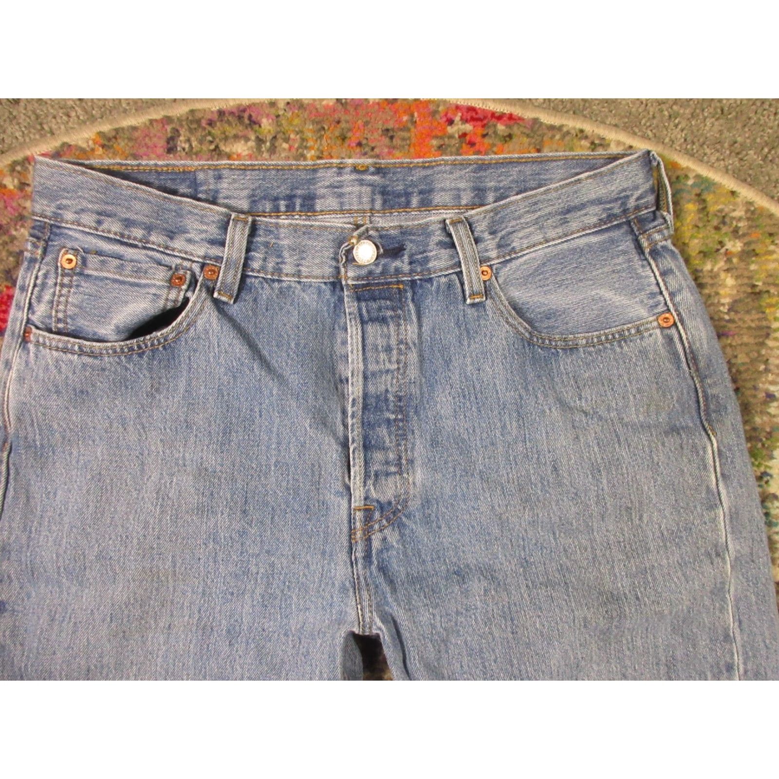 Levi's VINTAGE Levi's 501 Jeans 34x32 501 Original Fit Denim Pants Mens Blue Cotton Button Fly Straight 5-Pocket Americana USA 34 Mens Size US 34 / EU 50 - 3 Thumbnail