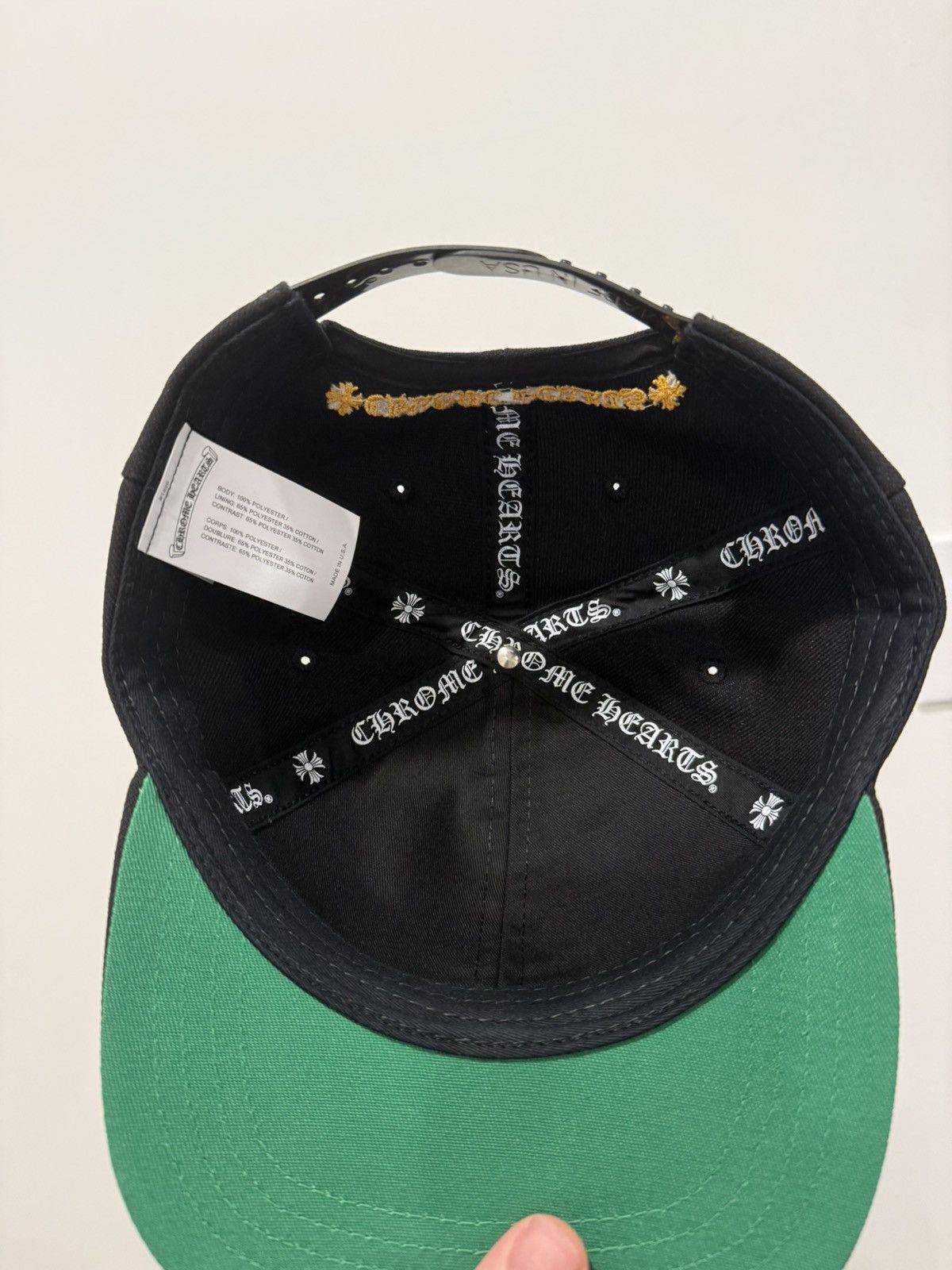 Chrome Hearts CHROME HEARTS EMBROIDERED Baseball Cap Black & Gold Size ONE SIZE - 4 Thumbnail