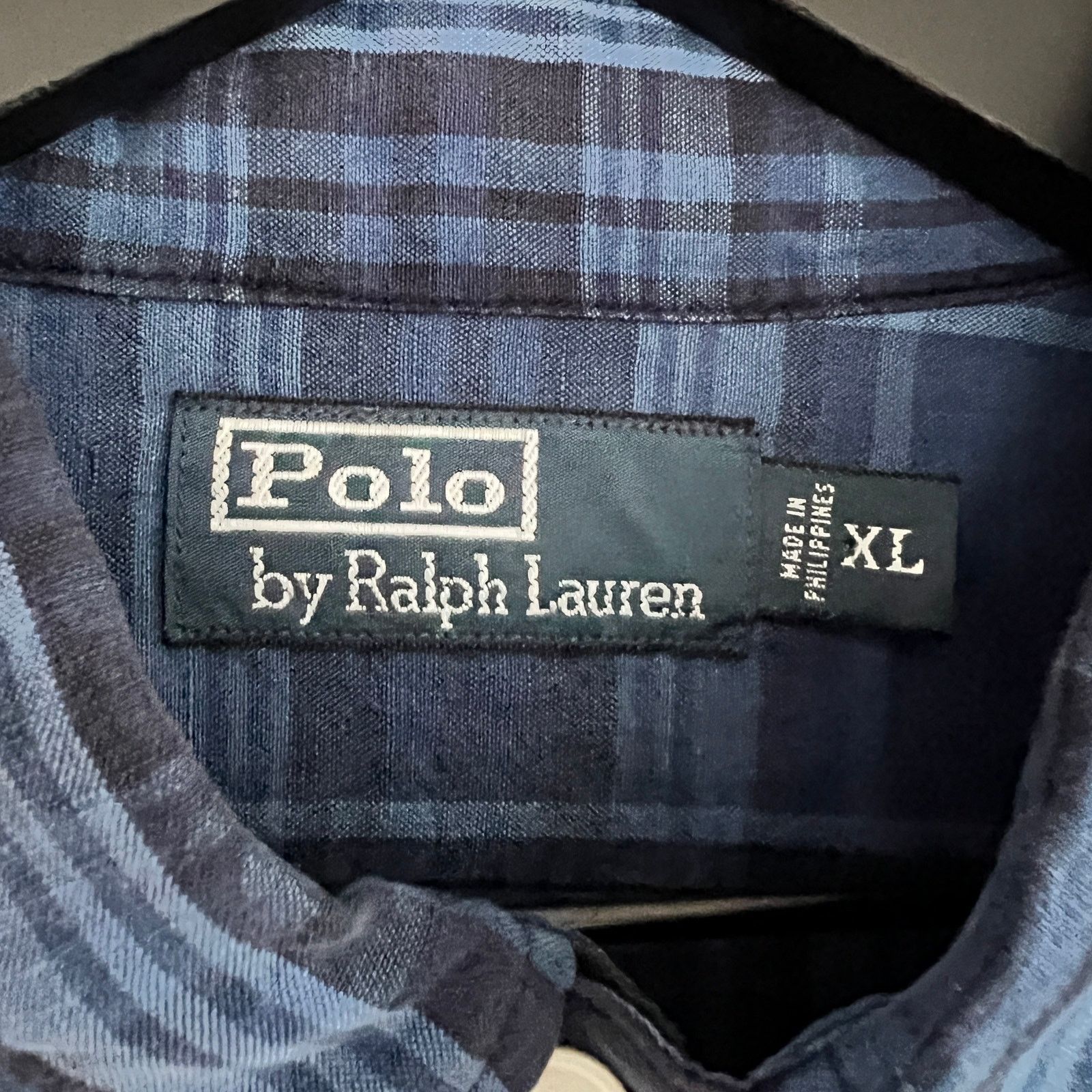Polo Ralph Lauren VTG Polo Ralph Lauren Men's Indigo Plaid Shirt XL 25x33 Size US XL / EU 56 / 4 - 4 Thumbnail
