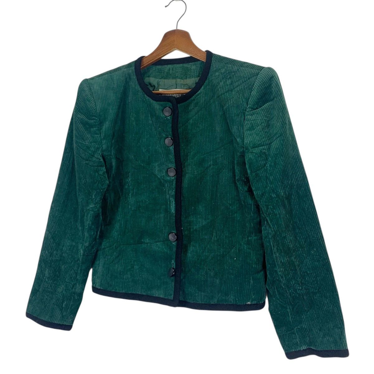 Vintage × Yves Saint Laurent Vintage YSL Dark Green Cropped Jacket Size M / US 6-8 / IT 42-44 - 3 Thumbnail