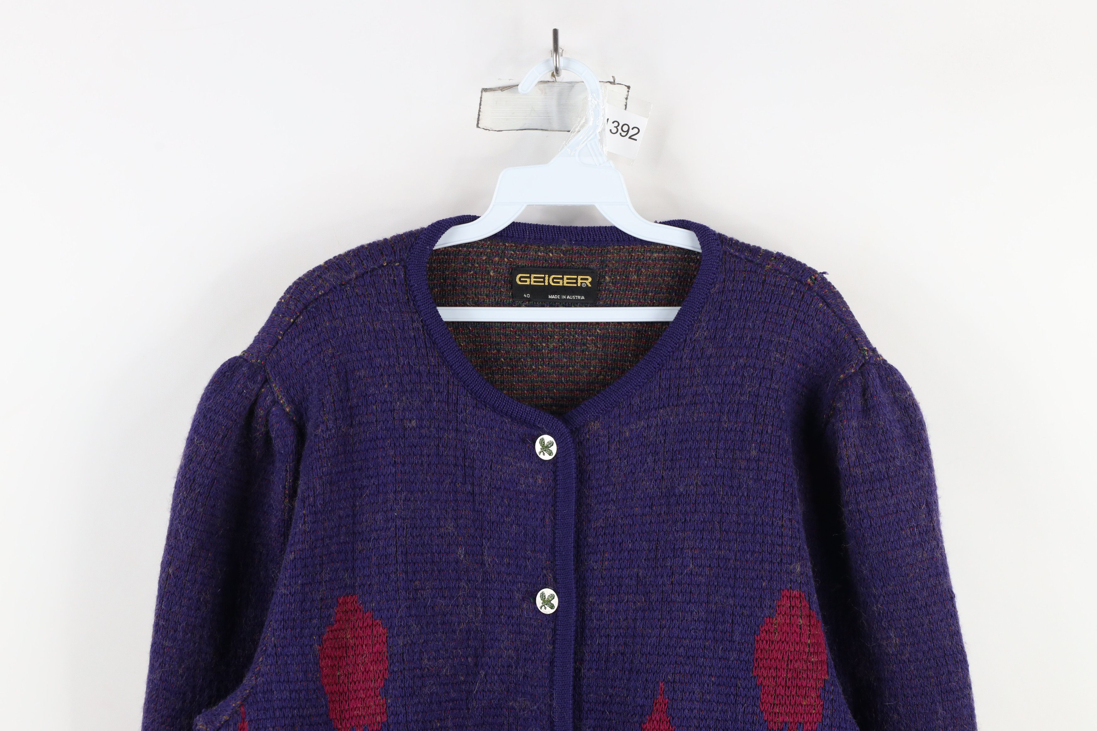 Vintage Vintage 90s Streetwear Over Print Wool Knit Cardigan Sweater Size S / US 4 / IT 40 - 2 Thumbnail