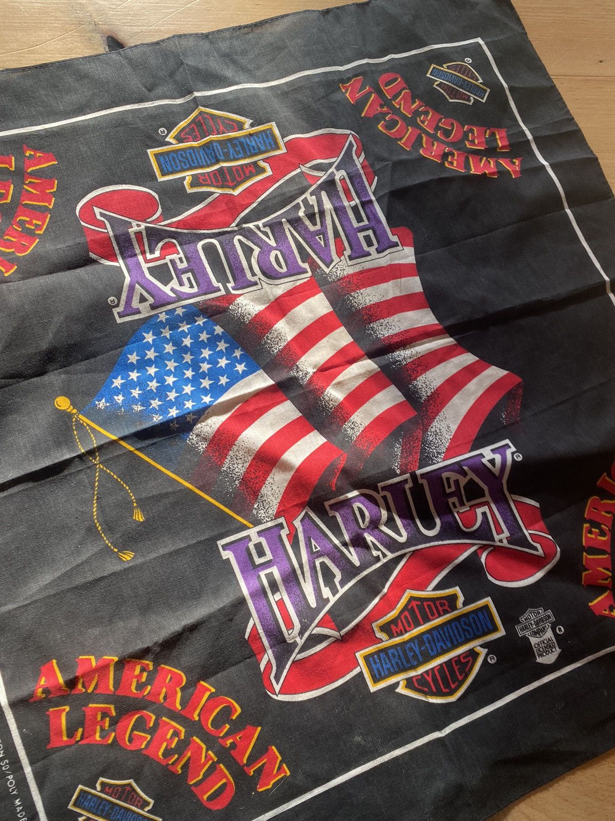 Harley Davidson × Vintage Vintage 80s Harley bandana Size ONE SIZE - 3 Thumbnail