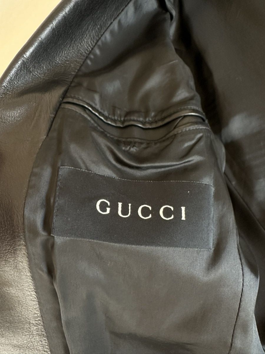Gucci Gucci SS98 by Tom Ford Black Leather Blazer Size 48R - 3 Thumbnail