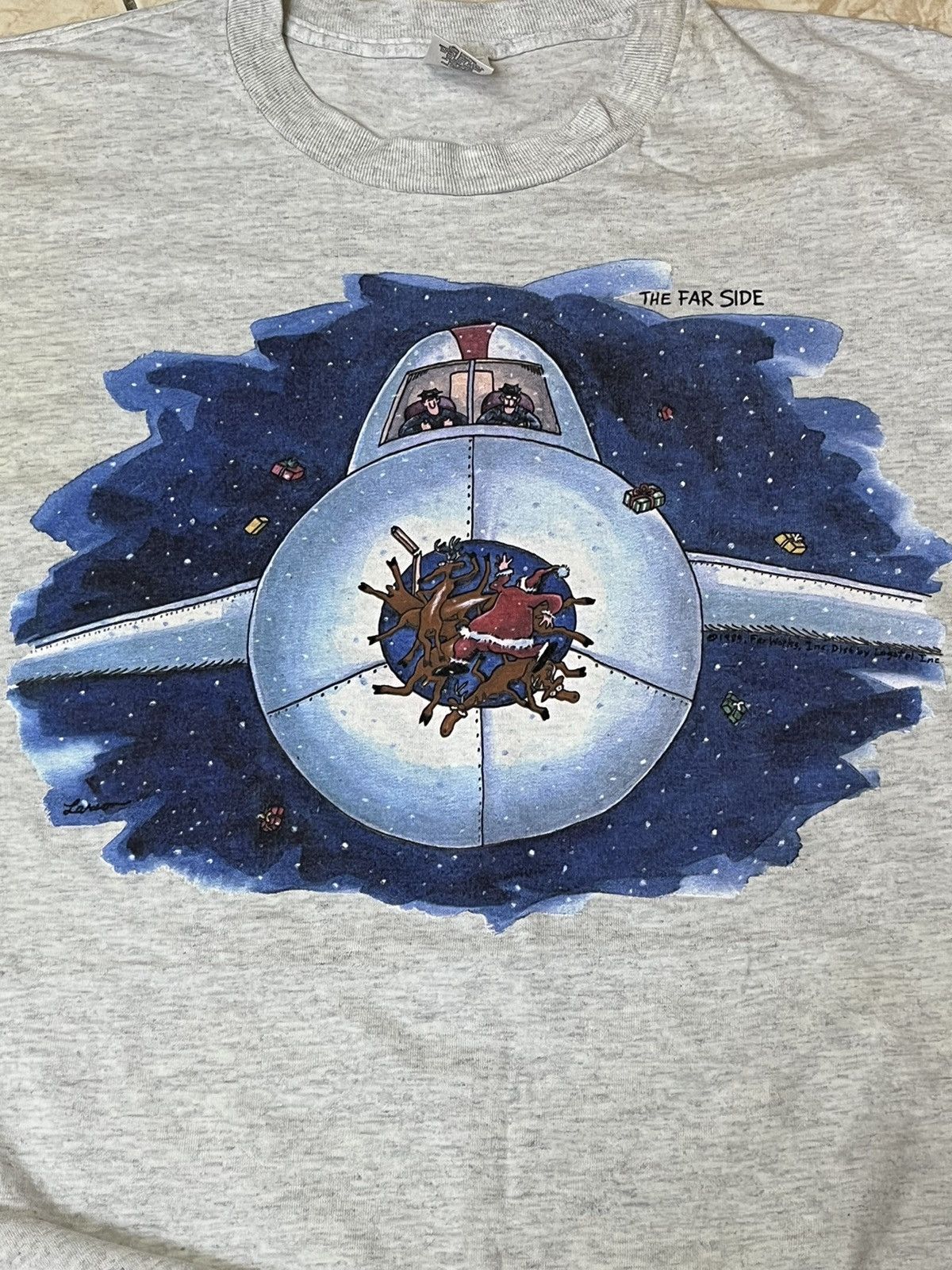 Vintage VINTAGE 80s THE FAR SIDE COMICS 1989 BY GARY LARSON T SHIRT Size US XXL / EU 58 / 5 - 3 Thumbnail