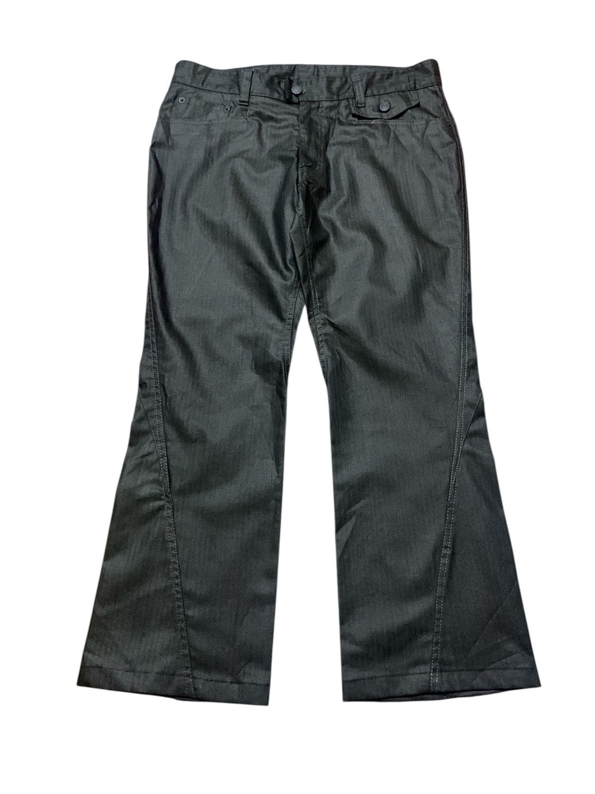Tornado Mart 2000 Male & Co Flare Apocalypse Metallic Black Pants Size US 34 / EU 50 - 1 Thumbnail