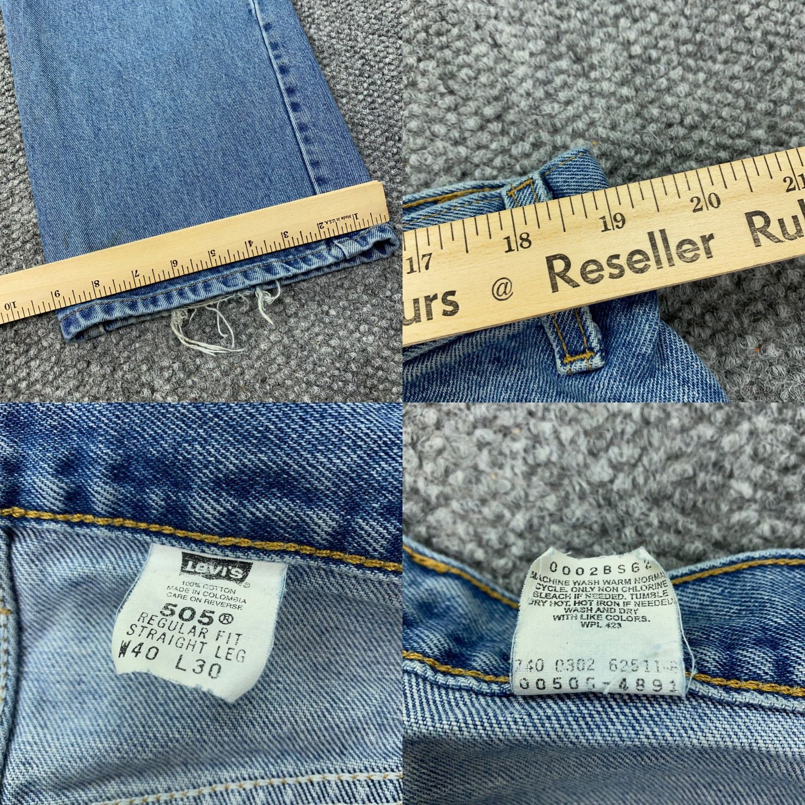 Levi's VINTAGE Levi's 505 Jeans Mens 40x30 Blue Regular Straight Light Wash Y2K Strai​ght 5-Pocket Denim 30 In Inseam Jeans Mens Regular 40 Levi's 500 Series Size US 38 / EU 54 - 8 Thumbnail