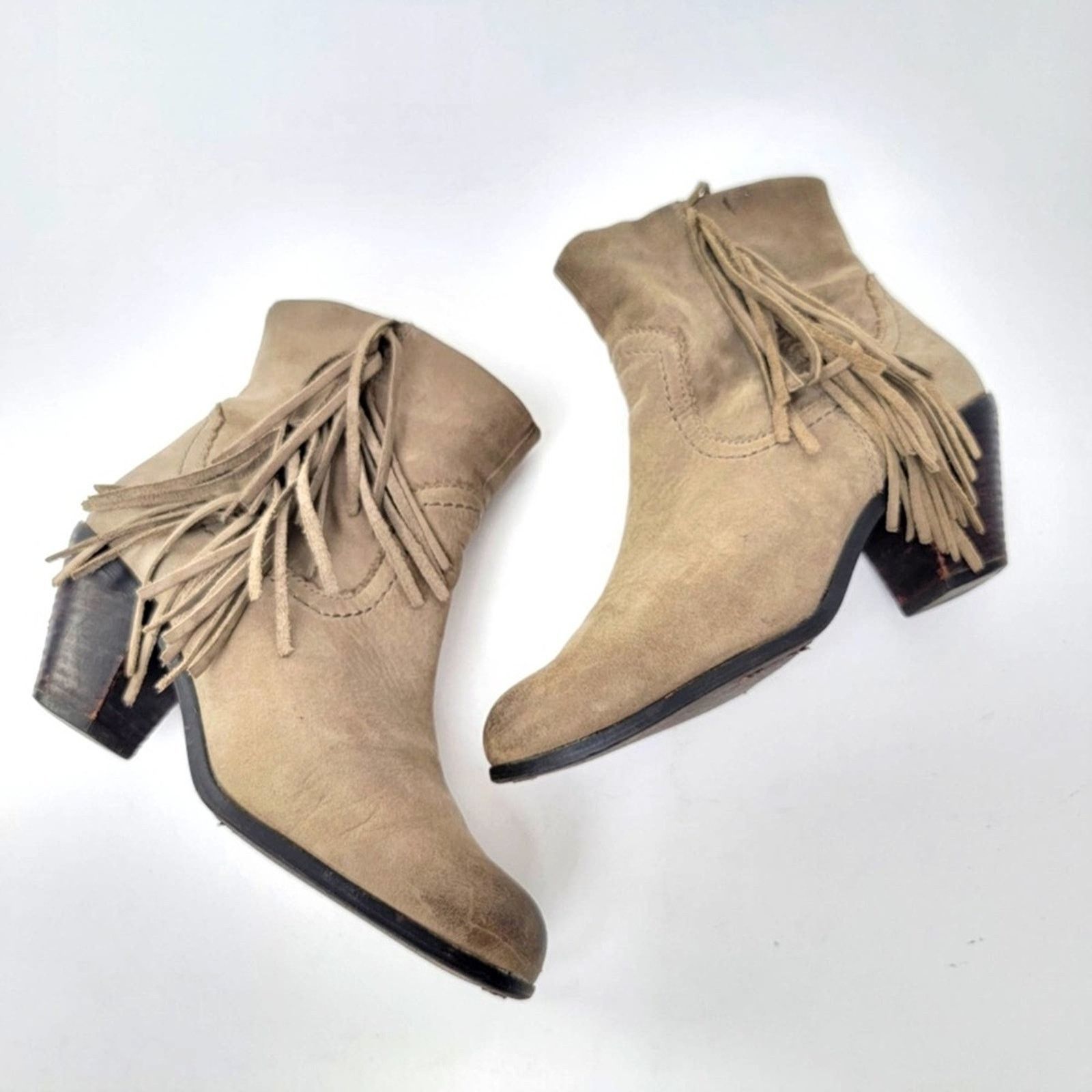 Sam Edelman Sam Edelman Louie Suede Leather Fringe Booties - 6 Size US 6 / IT 36 - 1 Thumbnail