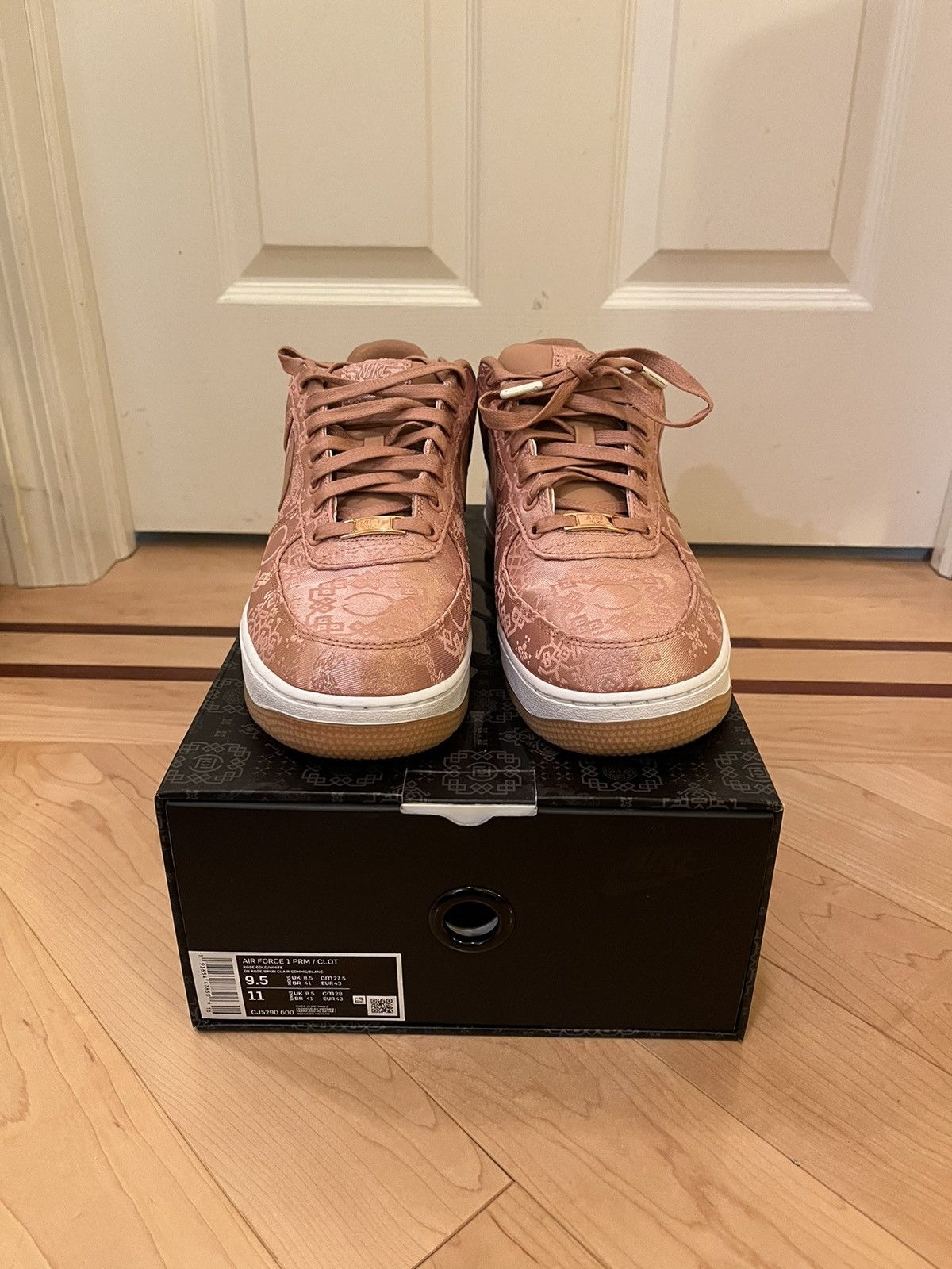 CLOT × Nike Nike Air Force 1 Clot AF1 Rose Gold Silk US 9.5 Size US 10 / EU 43 - 3 Thumbnail