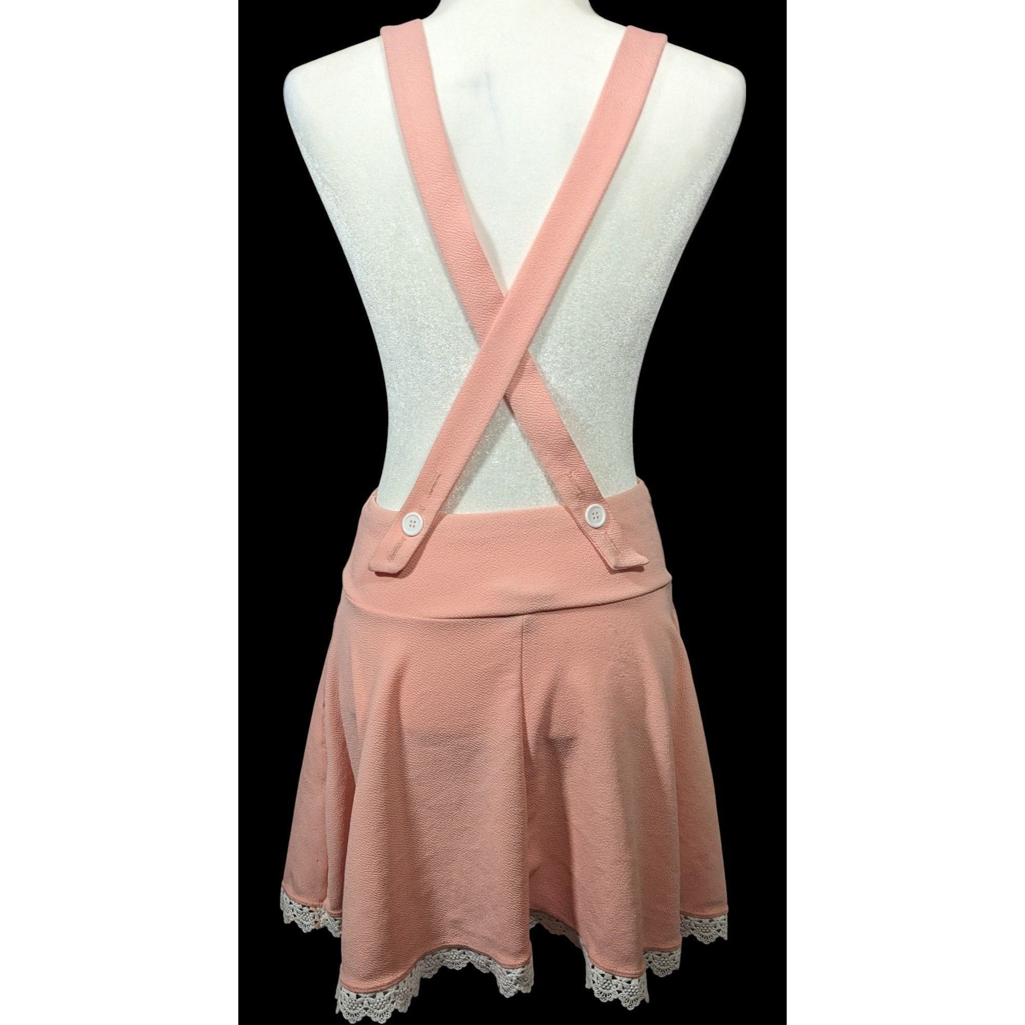 Other Midnight Hour Pink Sakura Lace Edge Suspender Skirt Size Sma Size 28" / US 6 / IT 42 - 2 Thumbnail