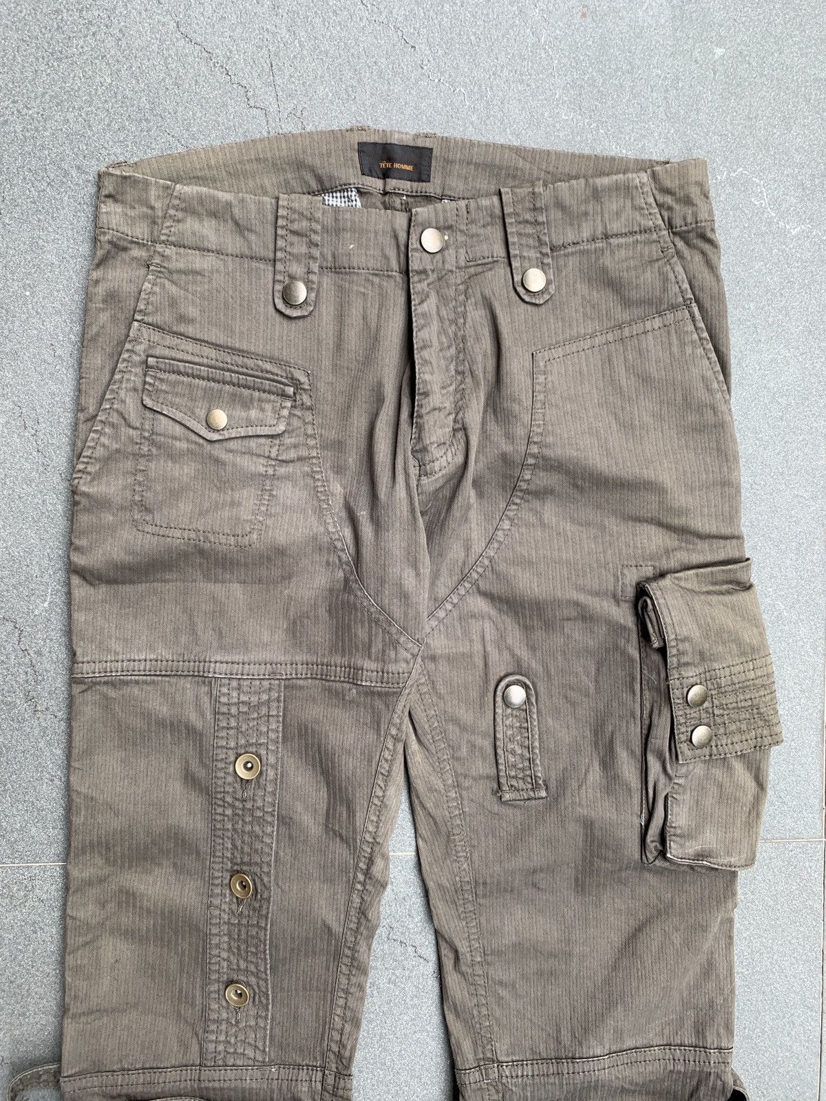 TETE HOMME DOUBLE WAISTBAND CARGO PANTS | Barhaine Archive