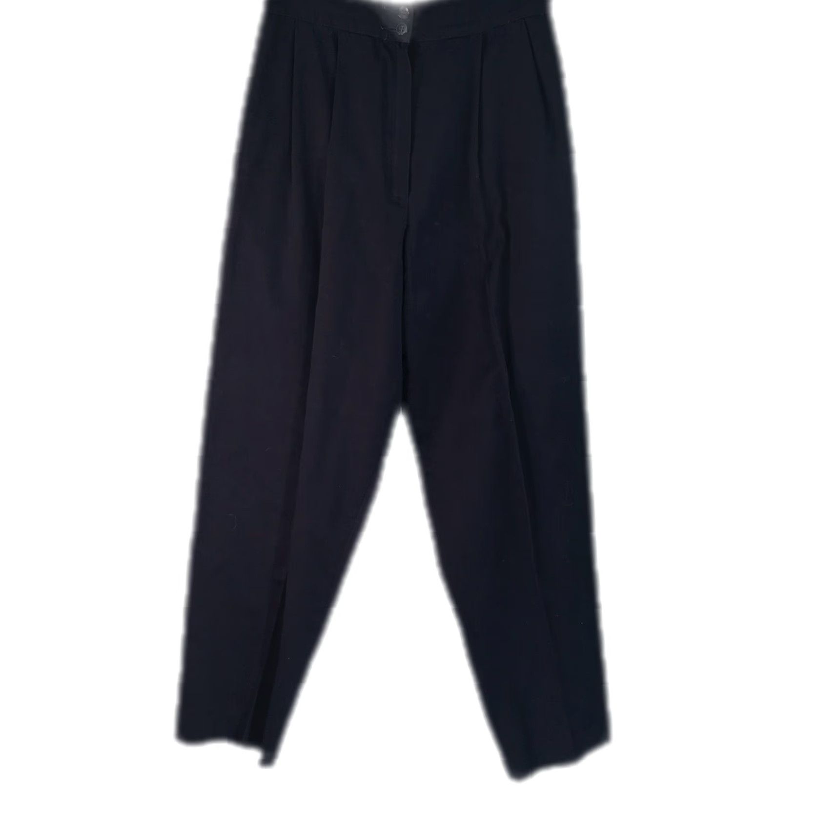 Vintage Womens Straight Leg Front Pleated Pants High Rise Regular Fit Blue Size 28X29 Size 36" / US 14 / IT 50 - 2 Thumbnail