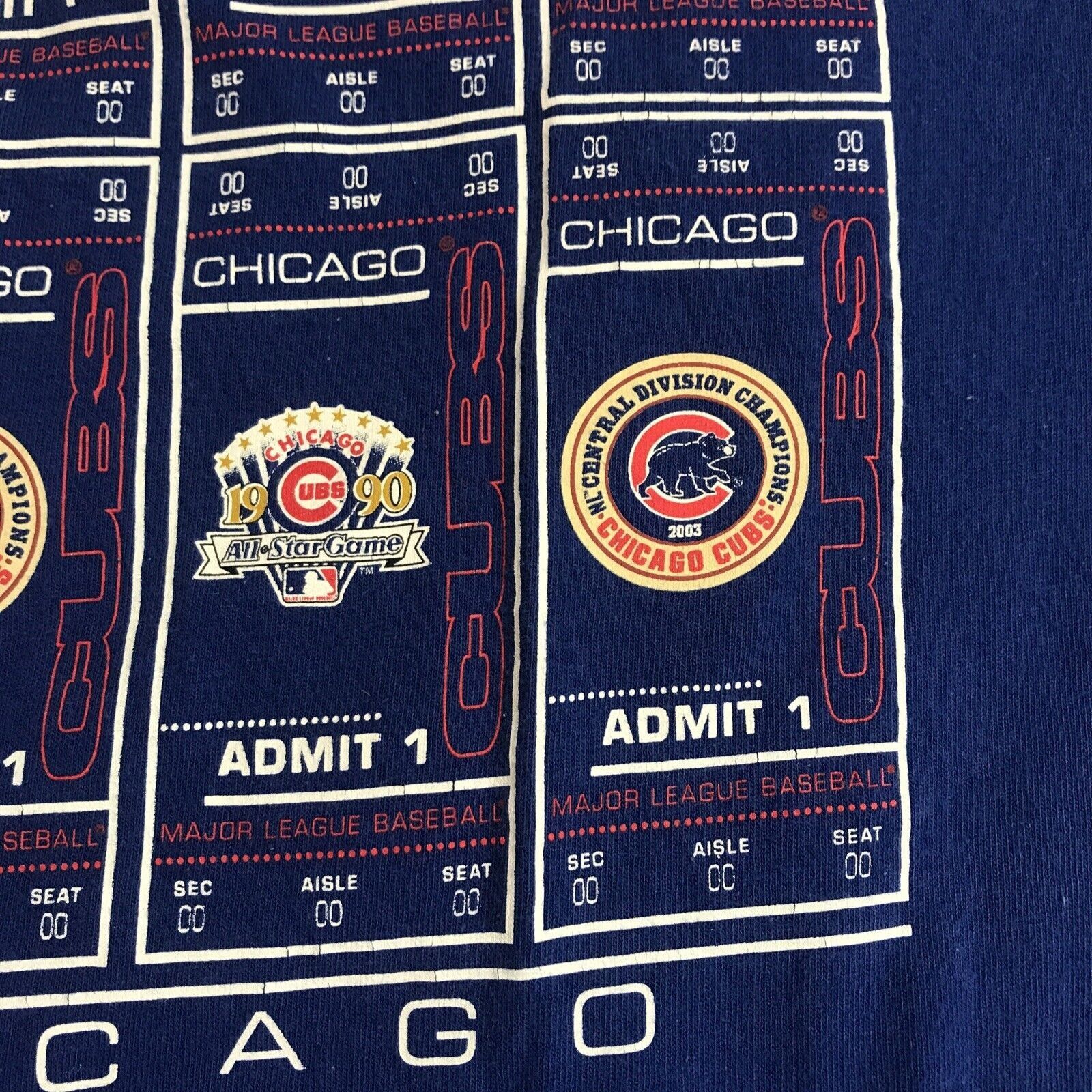 Majestic Majestic Chicago Cubs MLB Basebal Ticket Shirt Adult Large B Size US L / EU 52-54 / 3 - 10 Thumbnail