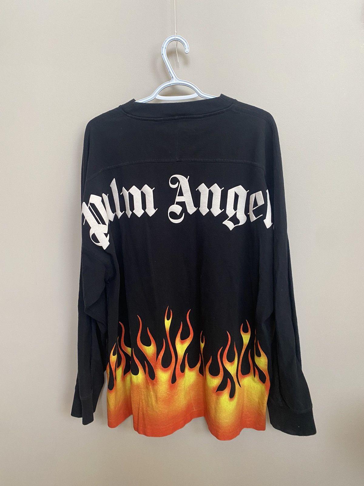 Designer × Palm Angels PALM ANGELS LONG SLEEVE BURNING LOGO OVER TEE Size US XL / EU 56 / 4 - 1 Thumbnail