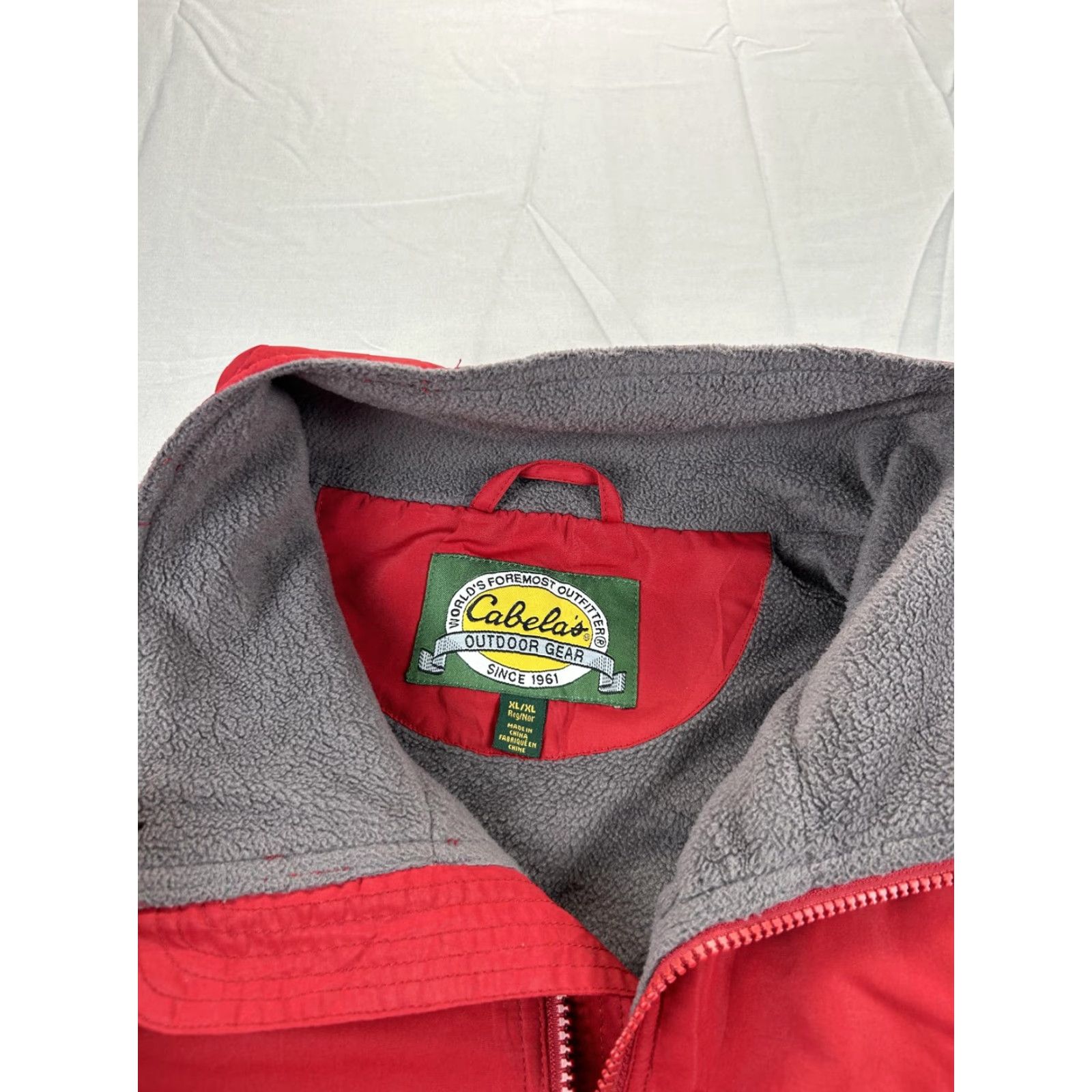 Vintage Cabela's Jacket Mens XL Bomber Red Fleece Lined Insulated Windbreaker Full Zip Outdoor Casual Size US XL / EU 56 / 4 - 3 Thumbnail