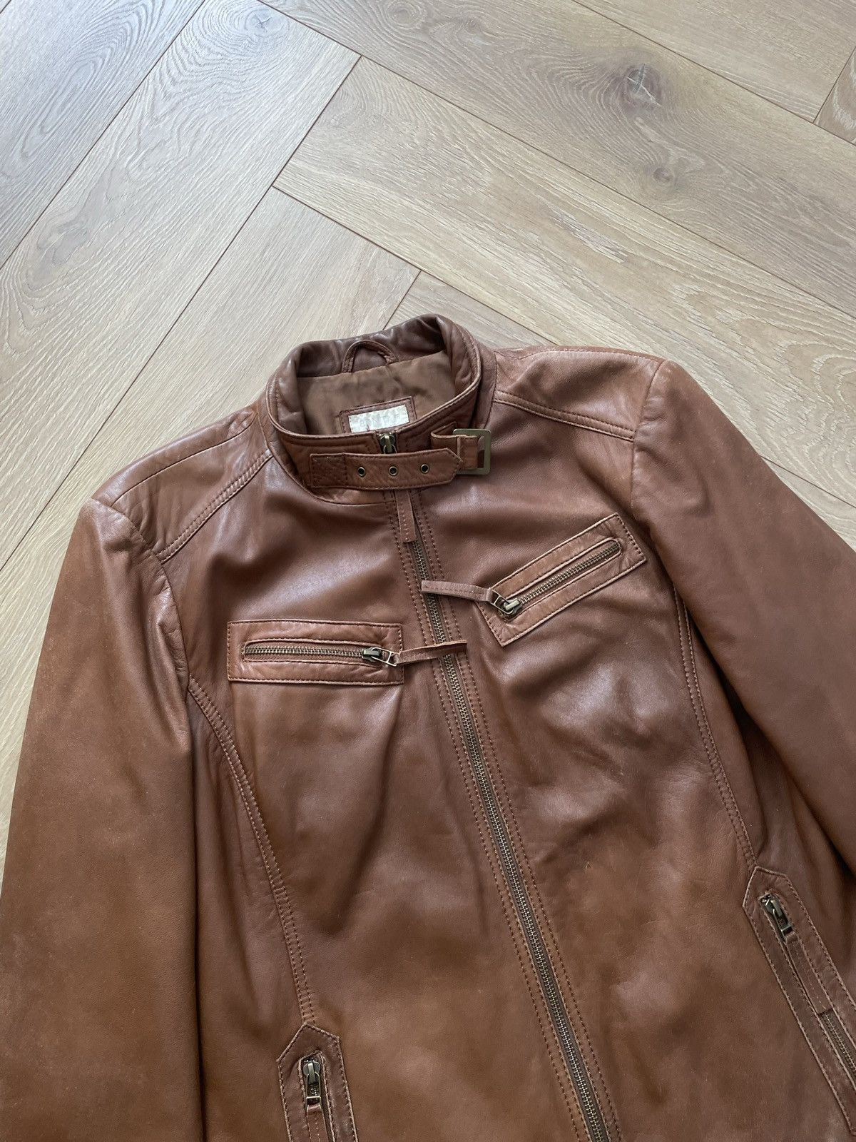 Vintage Brown Retro 90s Genuine Real Leater Bomber Punk Rock Metal Size US M / EU 48-50 / 2 - 4 Thumbnail