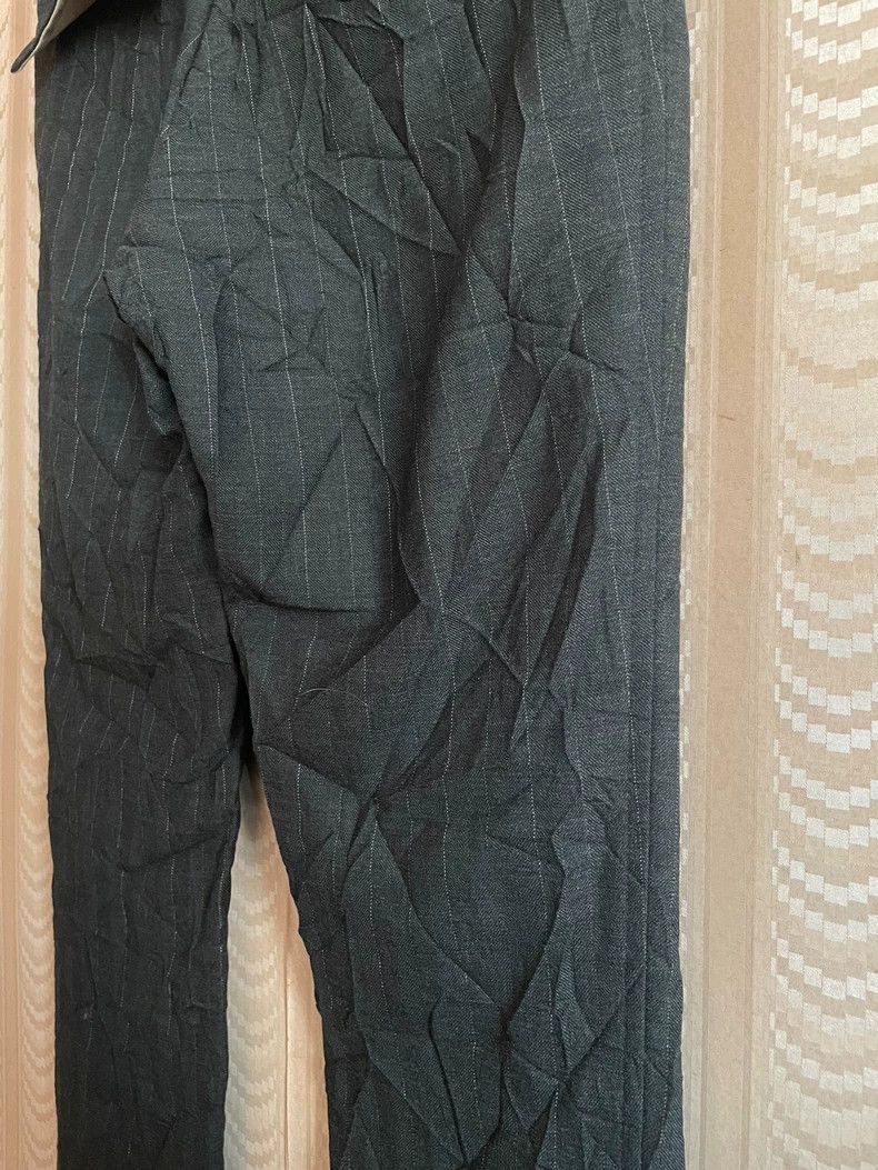 Y's Y's size 1 Dark grey pleated striped trousers Size US 28 / EU 44 - 5 Thumbnail