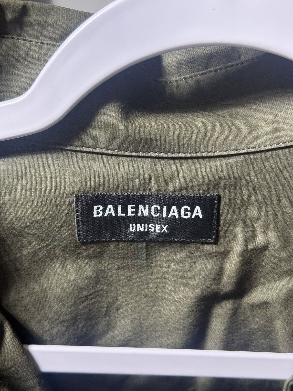 Balenciaga Balenciaga Oversized Button Up Shirt - Olive Size US XL / EU 56 / 4 - 3 Thumbnail