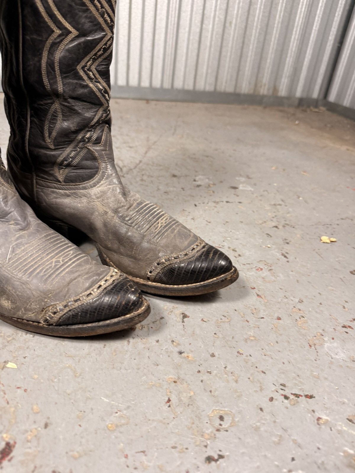 Tony Lama 90s Vintage Tony Lama Black Lizard Toe Cowboy Boots Size US 8 / EU 41 - 2 Thumbnail