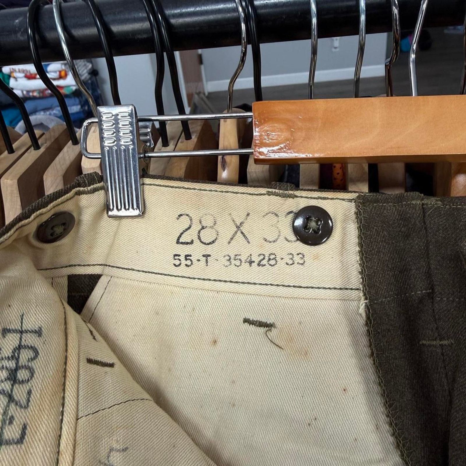 Other Vintage WW2 Era Wool Military Pants; Heavy and Baggy Fit Size US 26 / EU 42 - 5 Thumbnail