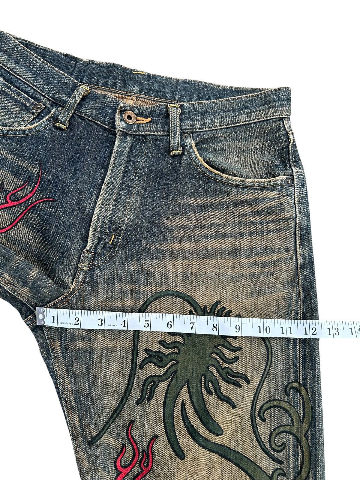 Kapital VINTAGE EDWIN 505 SELVEDGE RUSTY DISTRESSED DENIM JEANS Size US 32 / EU 48 - 14 Thumbnail