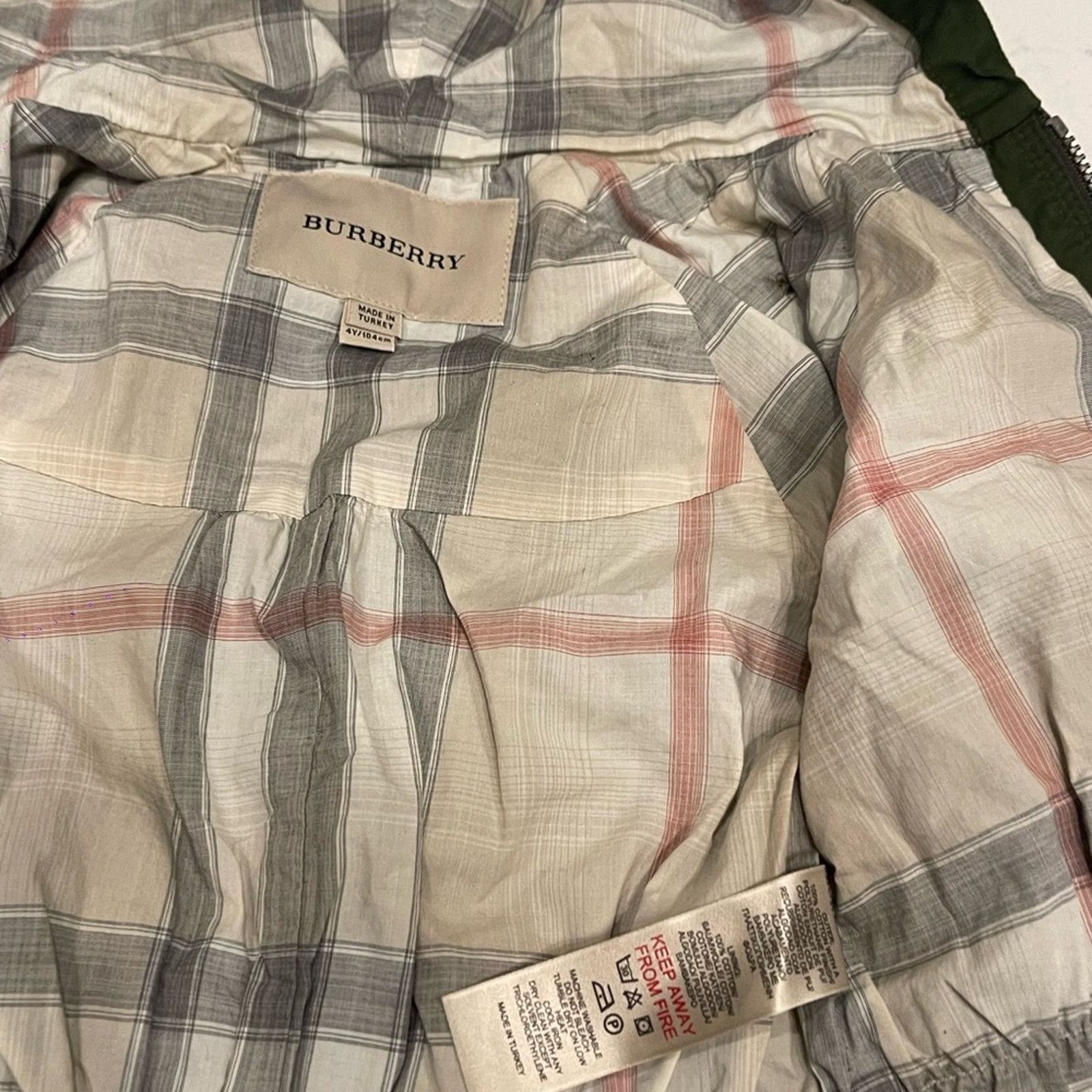 Burberry Burberry Kids Green Hooded Jacket Size:4Y Size ONE SIZE - 8 Thumbnail